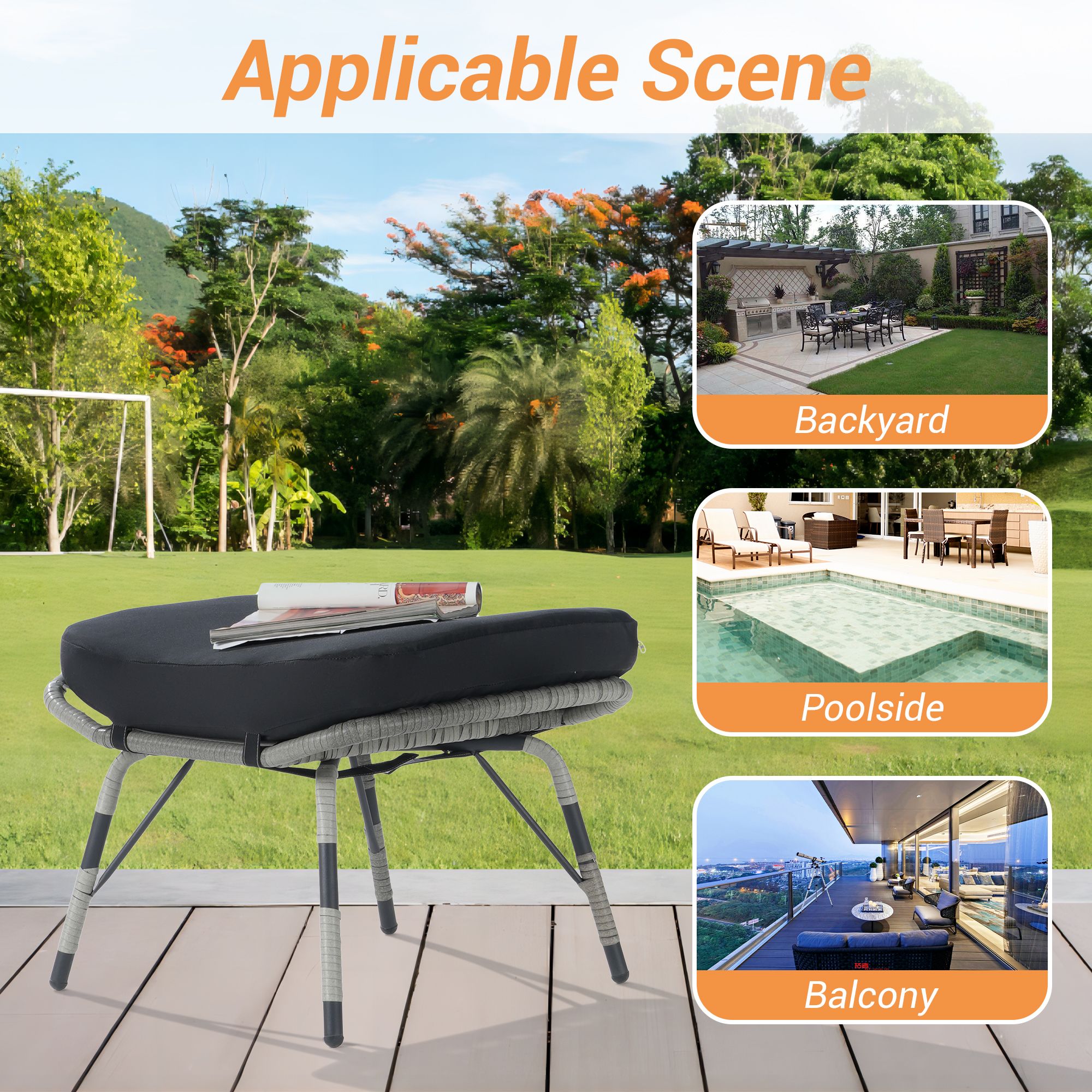 SANSTAR L-OTIDC66-BK Stools-Ottomans - View #3