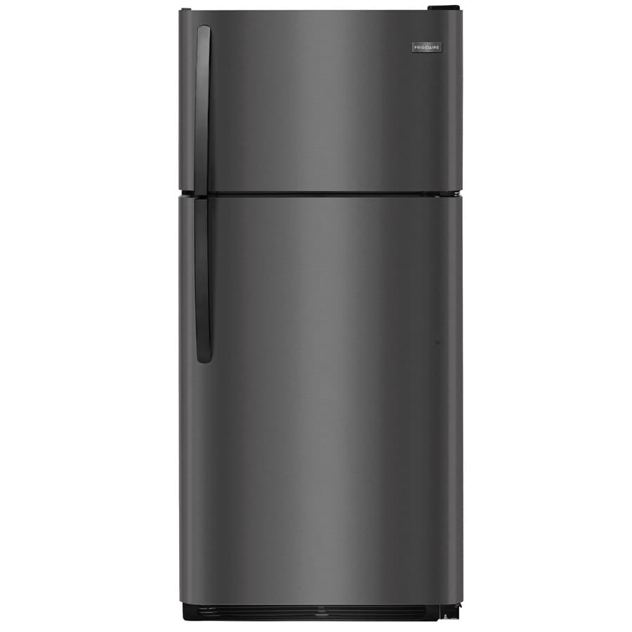 Black Stainless Steel 18 cu. ft. Top Freezer Fridge with Ice Maker