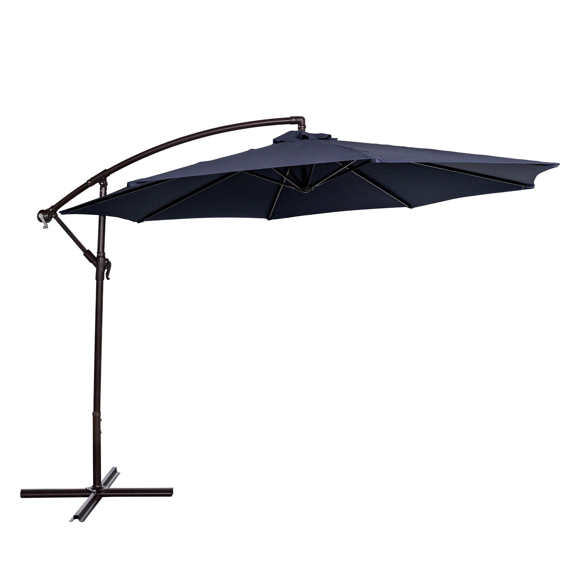 Island Umbrella NU6888 10-ft Aluminum Blue Cantilever Patio Umbrella with Base