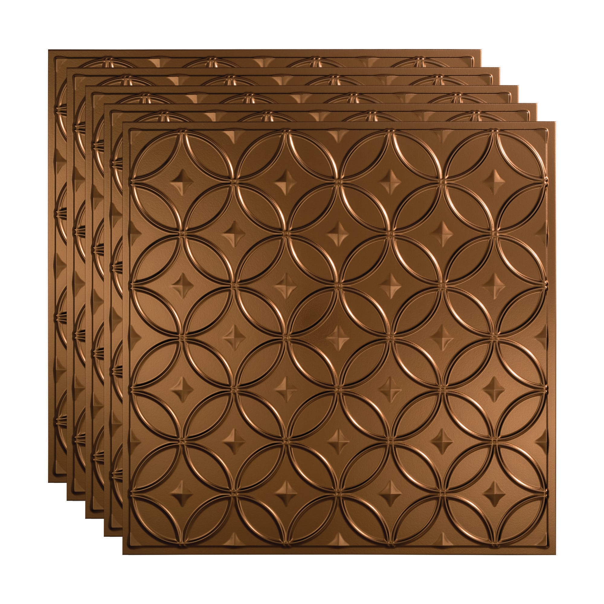 Fasade PL8226 2-ft x 2-ft Rings Oil-rubbed Bronze PVC Drop Ceiling Tile ( 5 -Pack, 20-Sq. Feet / Case )