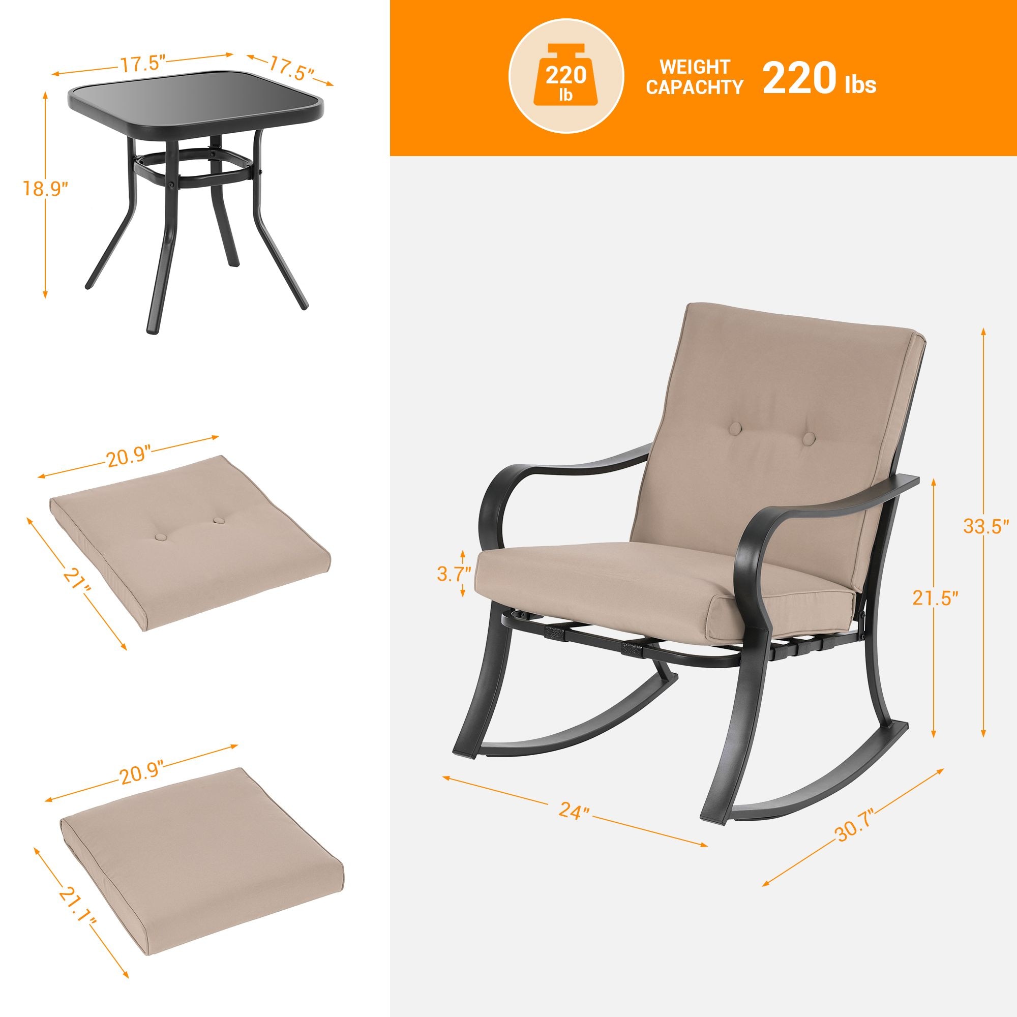 Sonkuki SD-C01M Patio-Conversation-Sets - View #2