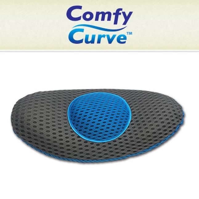 Comfy Curve Lumbar Cushion - Blue, Oblong Shape, Ultra Plush Memory Foam,  Fully Adjustable Design, Breathable Stay Cool Fabric in the Orthopedic  Pillows & Cushions department at