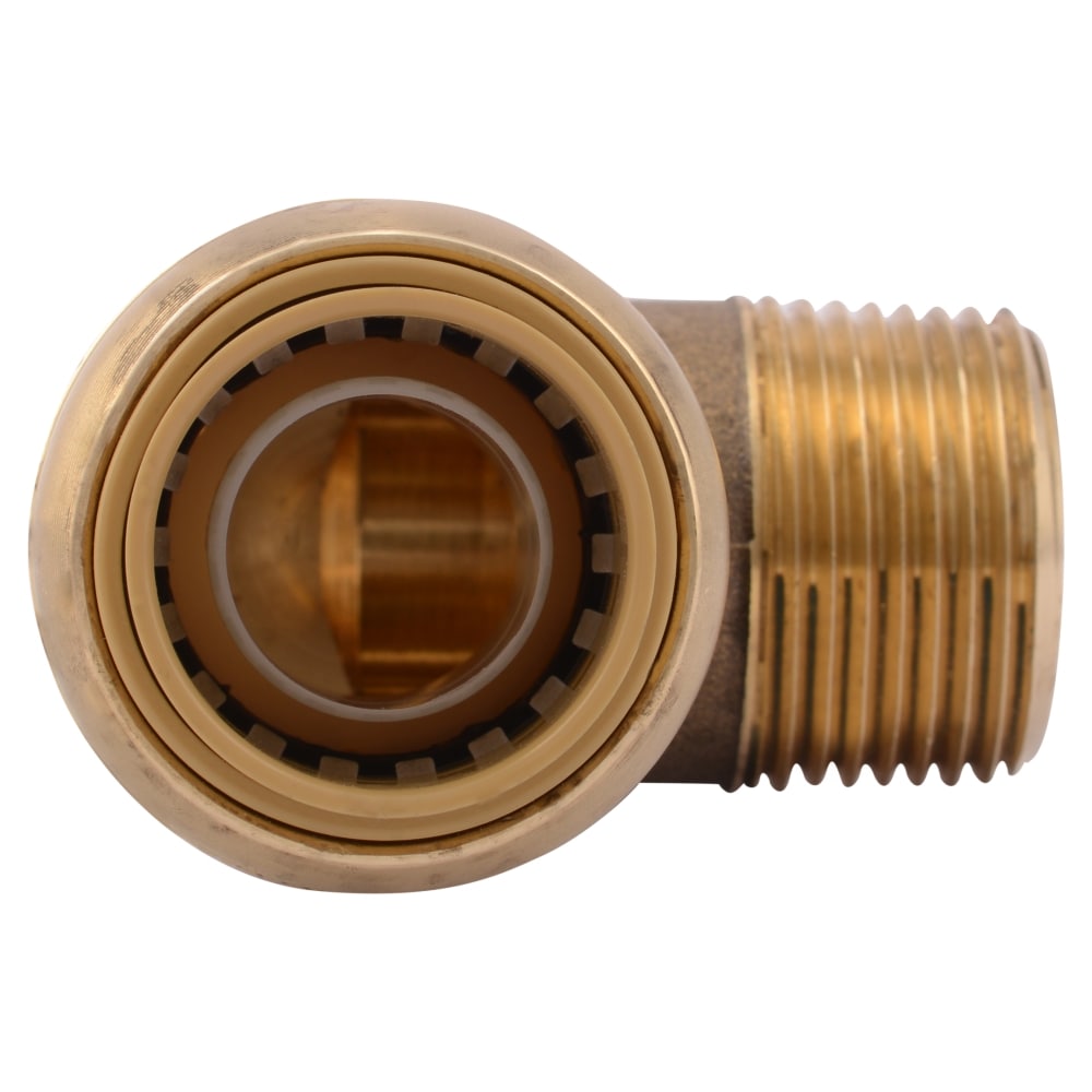 920480-4 Male Elbow: Brass, For 3/4 in Tube OD, 1/2 in. Pipe Thread,  Compression x MNPTF, 2 in. Overall Lg