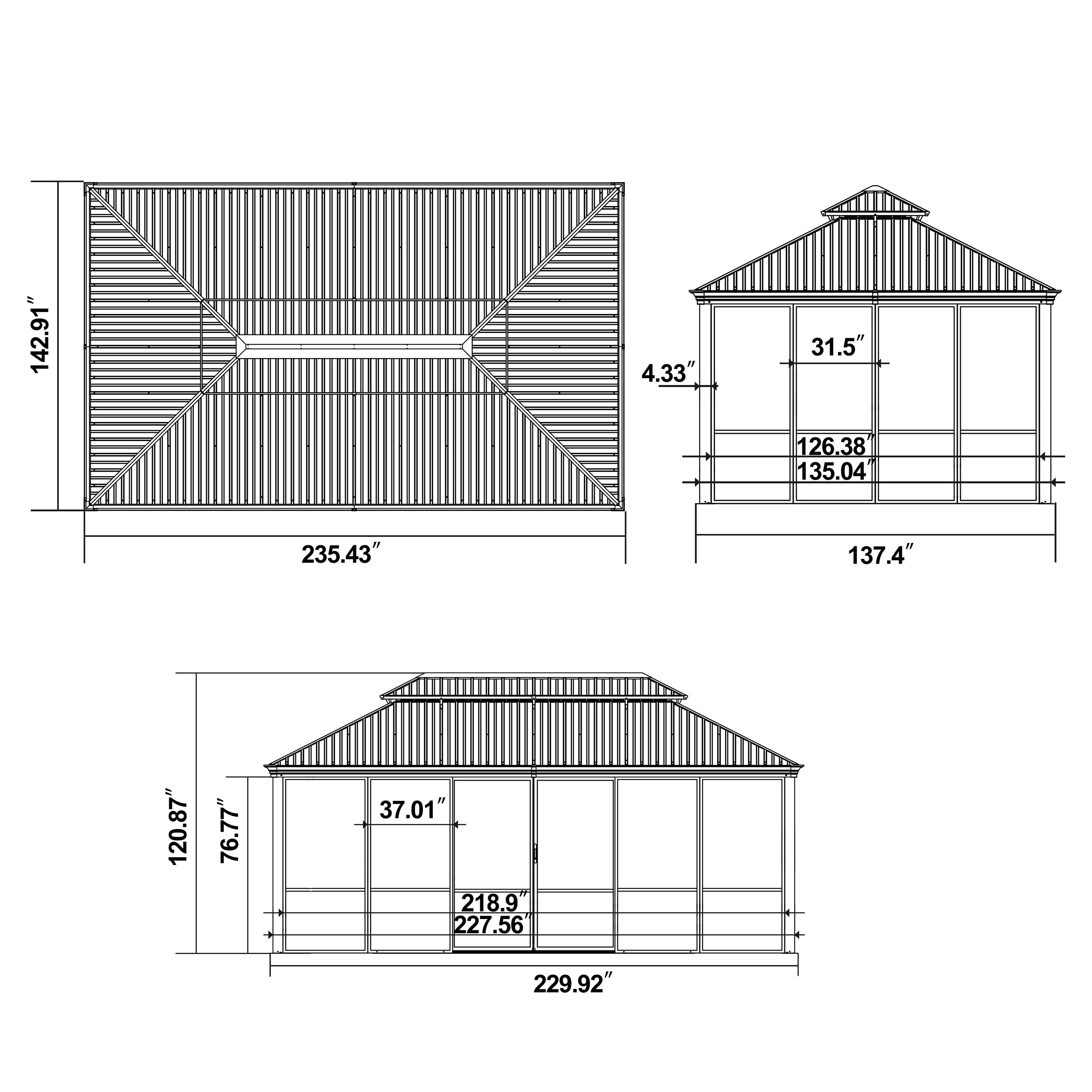VEIKOUS PG0201-67-1 Wood-Resin-Gazebos - View #2