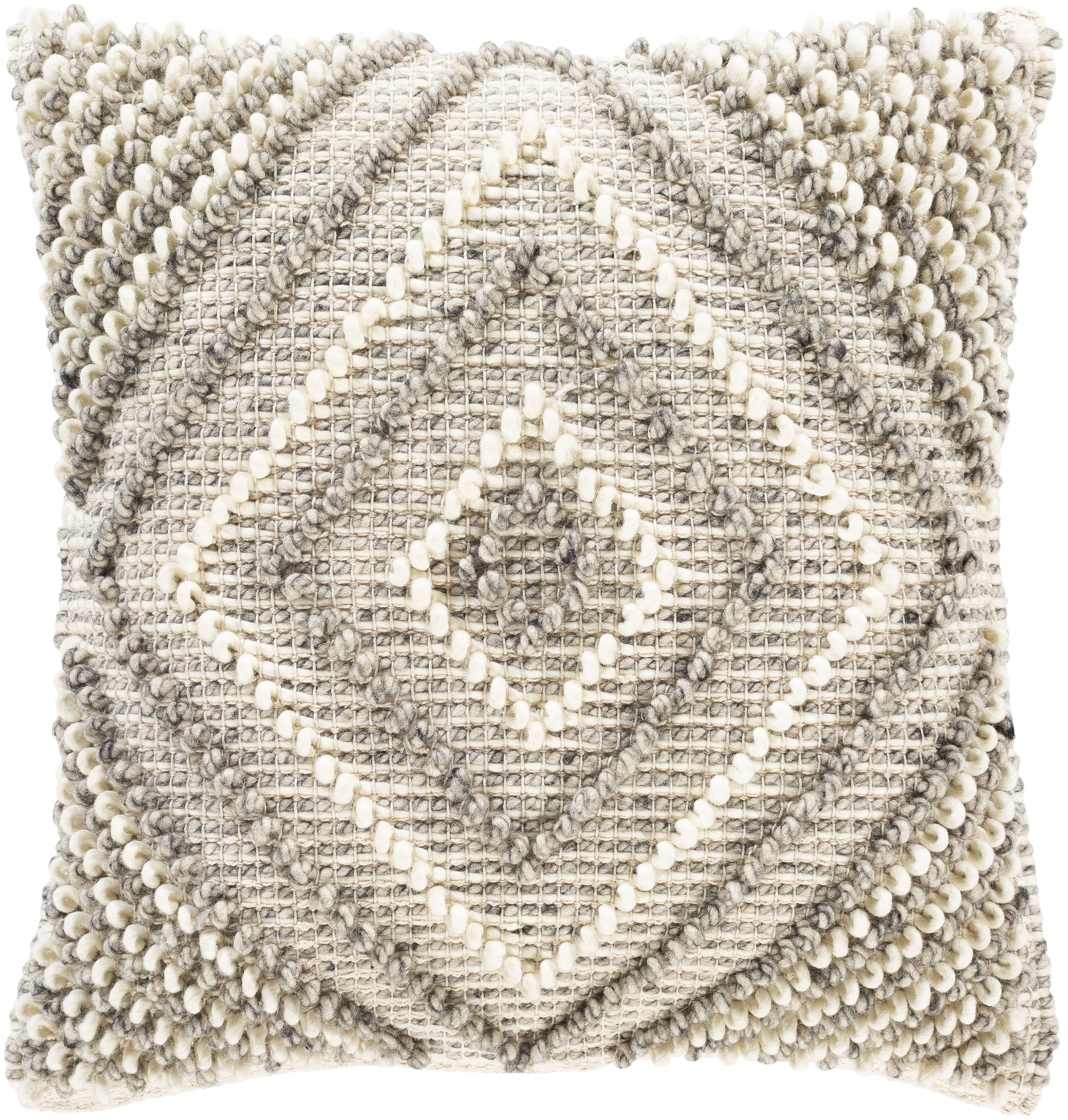Surya FAO005-1818P Faroe 18-in x 18-in Cream Indoor Decorative Pillow