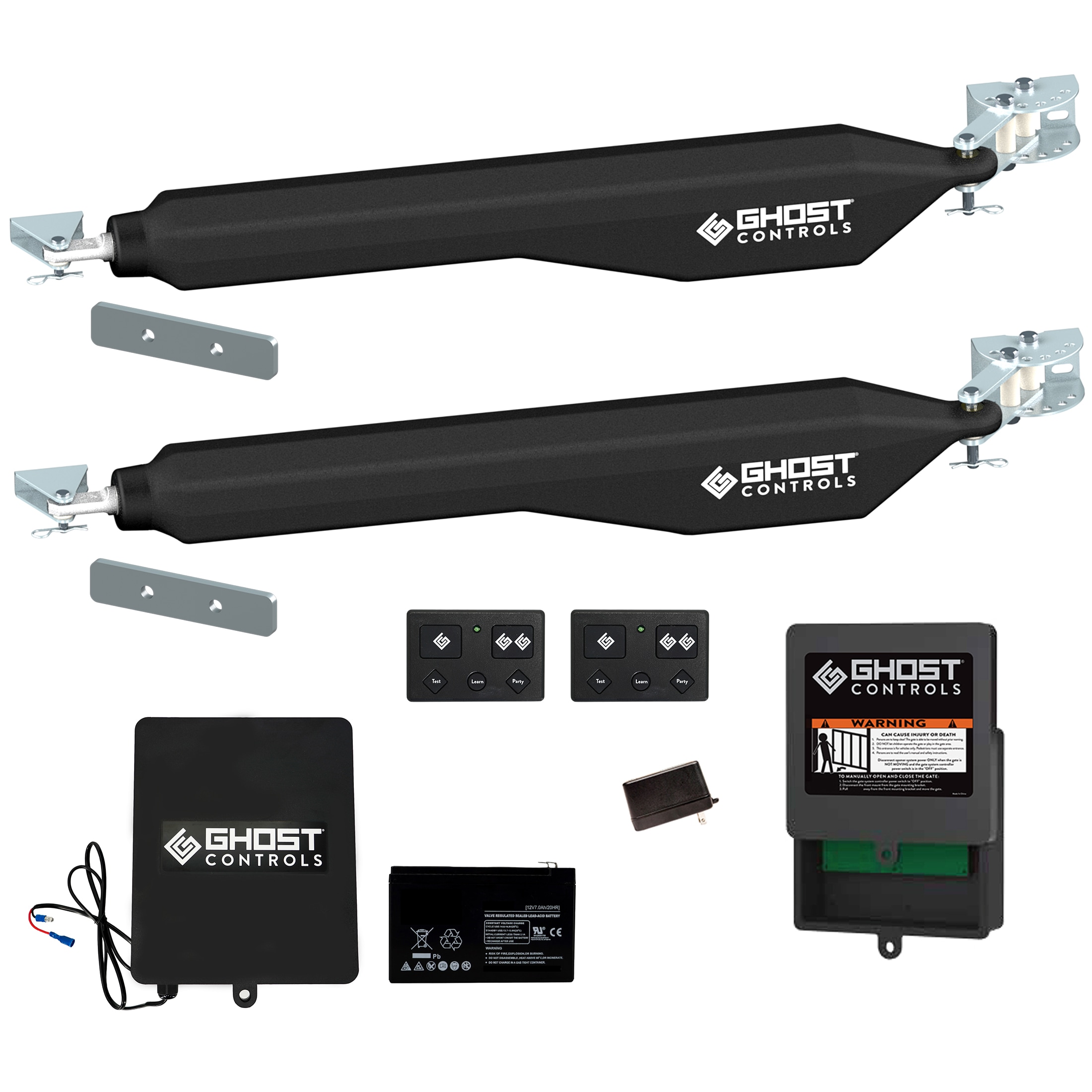 Ghost Controls 20 Ft Dual Swing Universal Battery Driveway Gate Opener Kit Solar Compatible In 5606