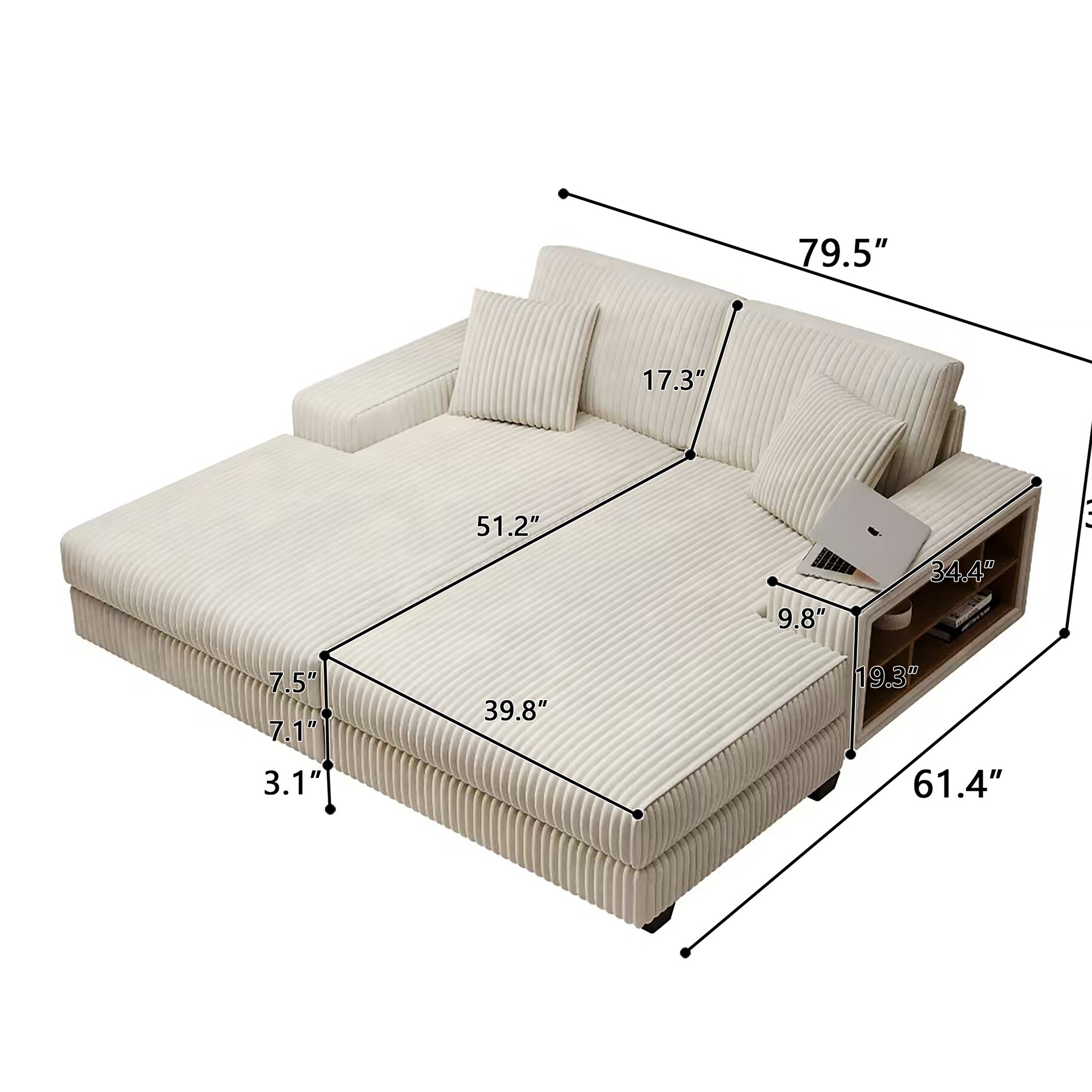 SINOFURN SYD7800021BL Sofas-Loveseats - View #3