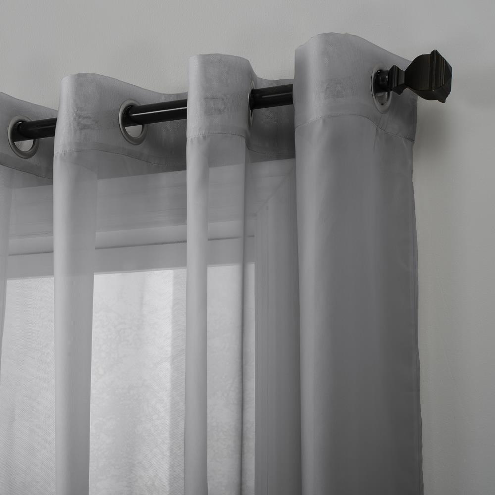 Charcoal Sheer Polyester Grommet Curtain Panel 59" x 84"