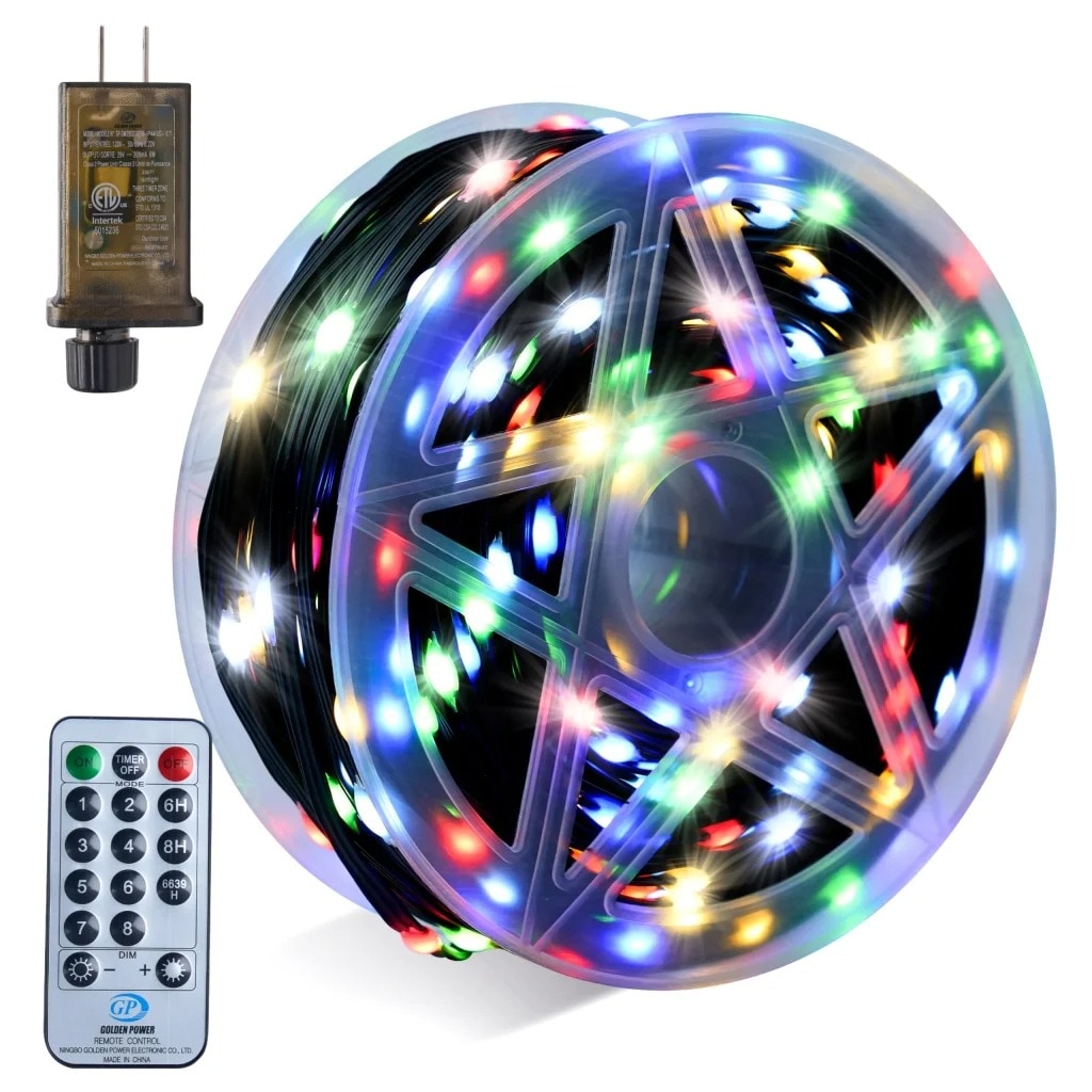 Joyfy 31866 600 -Count 198-Feet Multi-function Multicolor LED Plug-In Christmas String Lights