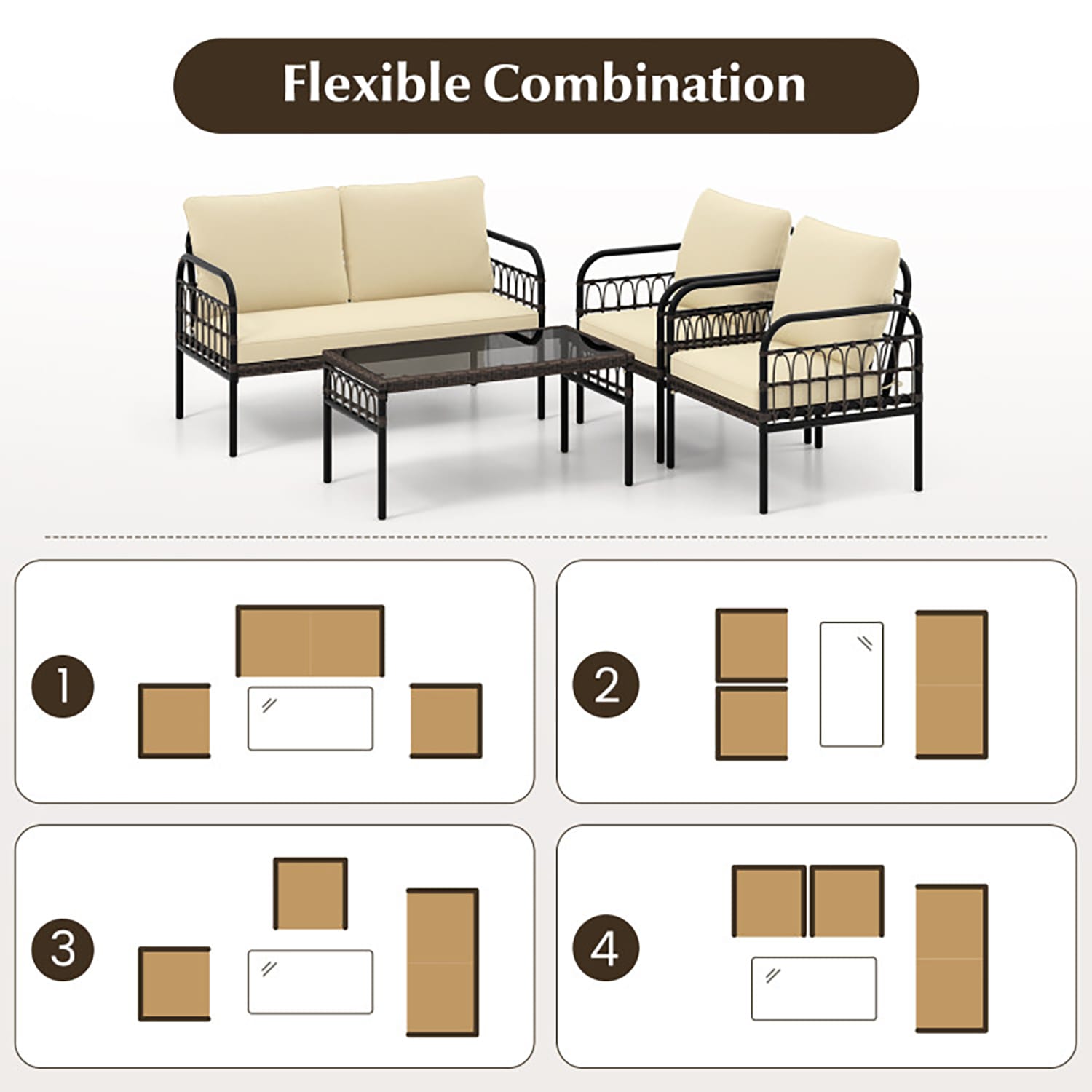 GZMR TMOD000046BR Patio-Conversation-Sets - View #4
