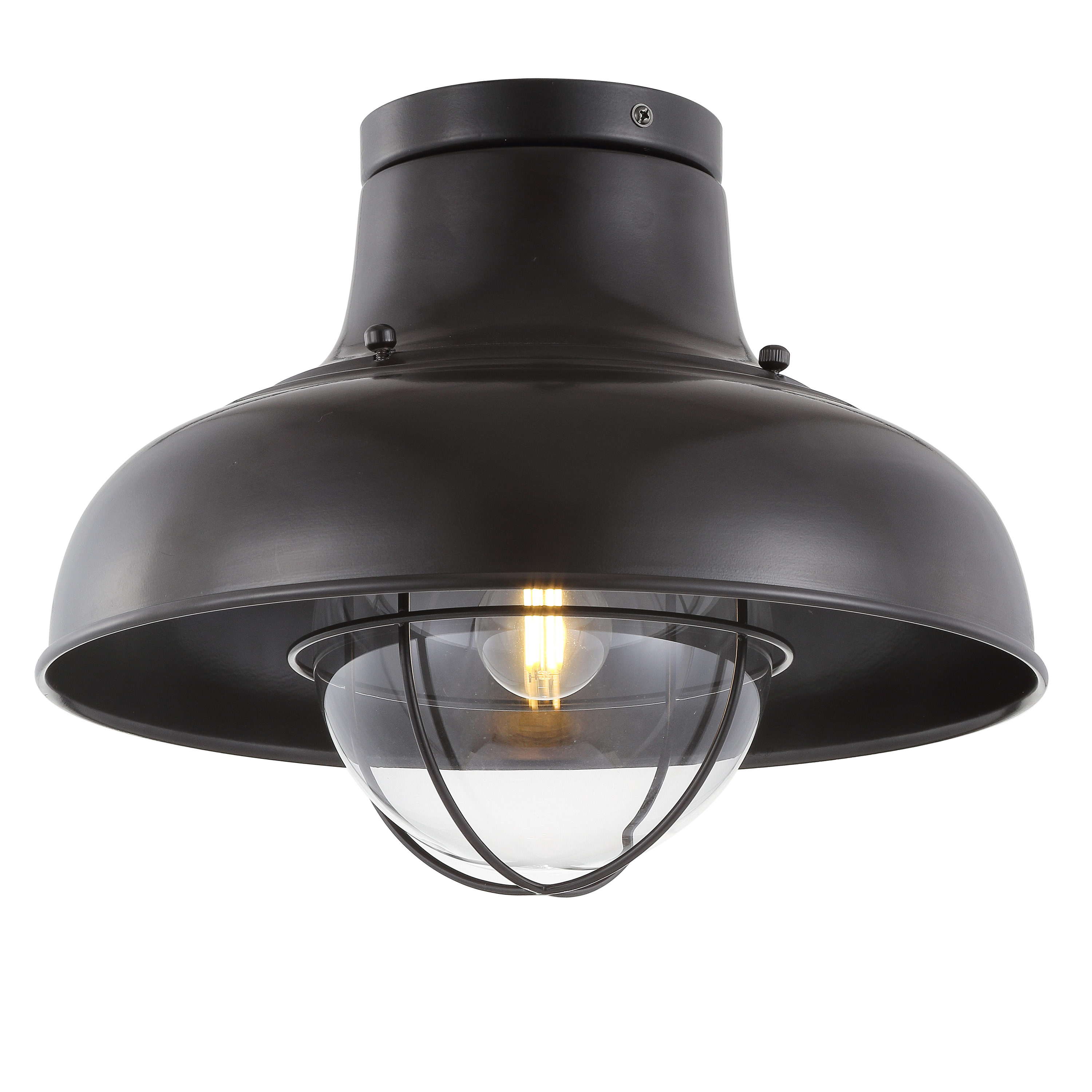 Cameron 13" Rustic Bronze Clear Glass LED Semi-Flush Mount