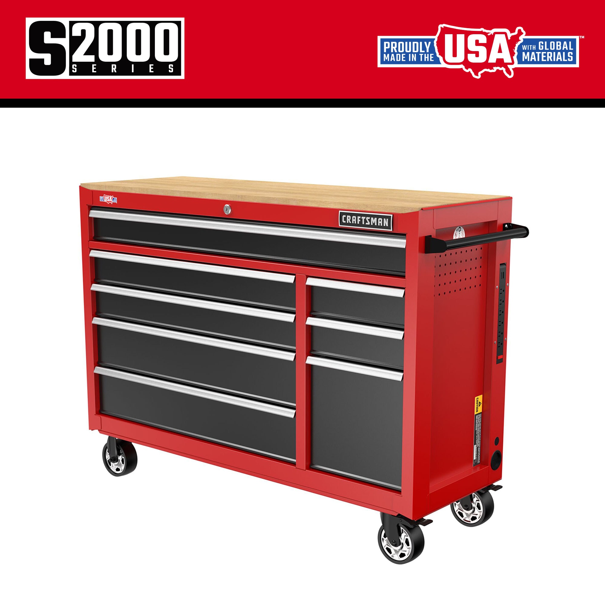 CRAFTSMAN 2000 Series 51.2-in L x 37.5-in H 8-Drawers Rolling Red Wood Work Bench CMST98529RB Sansujyuku sansujyuku.com