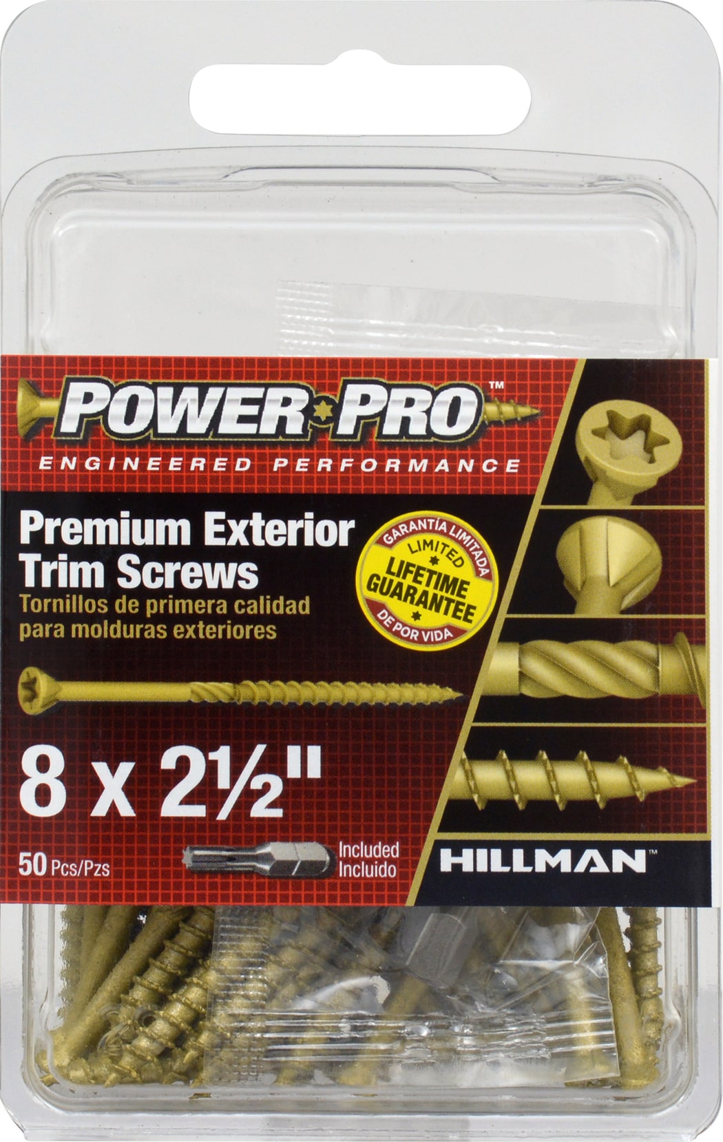 Power Pro 42503 #8 x 2-1/2-in Bronze Interior/Exterior Trim screws ( 50 -Per Box )