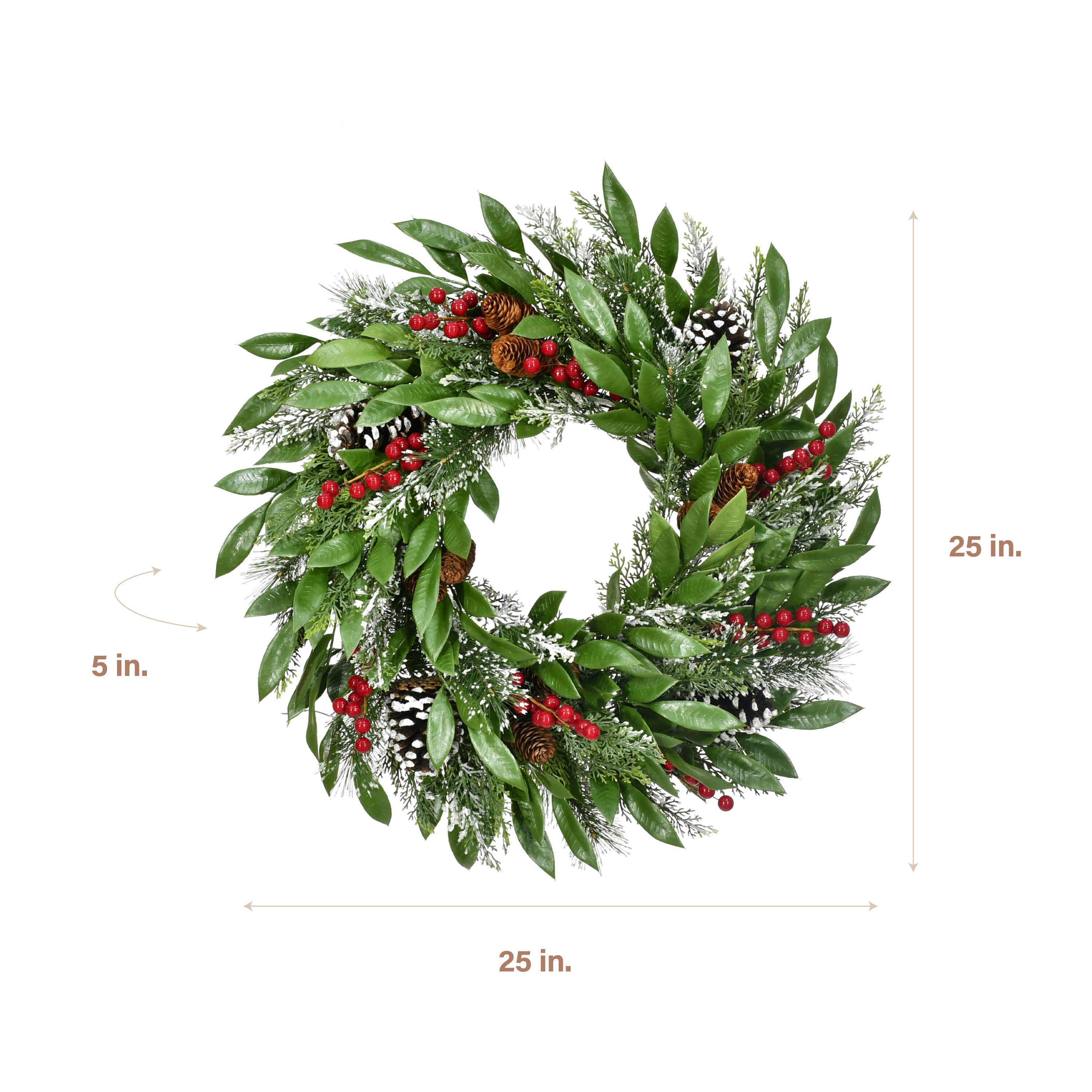Fraser Hill Farm FF003CHWR-025-0GR Artificial-Christmas-Wreaths - View #5