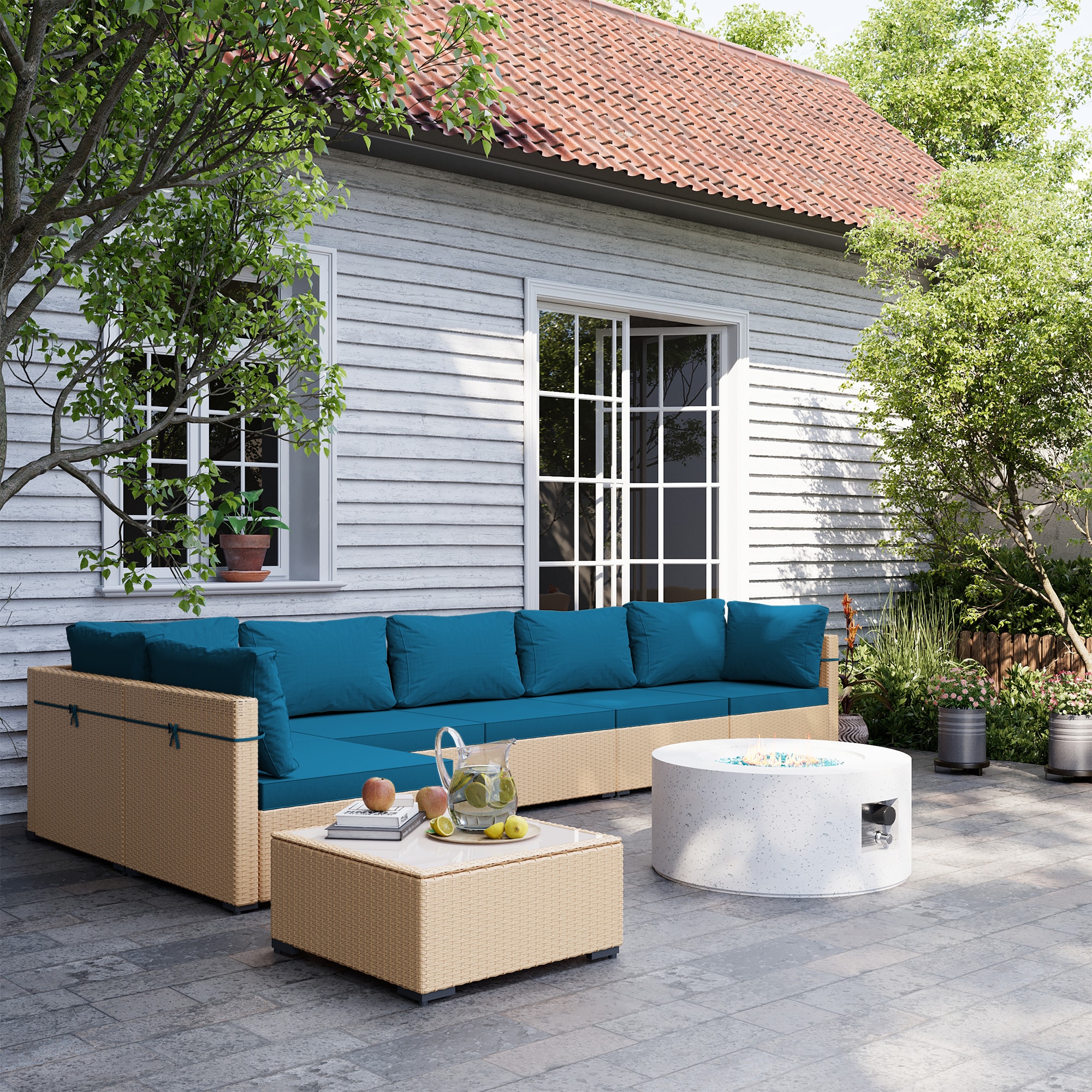 UPHA TBBE-ABC28SYMB-DLBLU Patio-Conversation-Sets - View #2