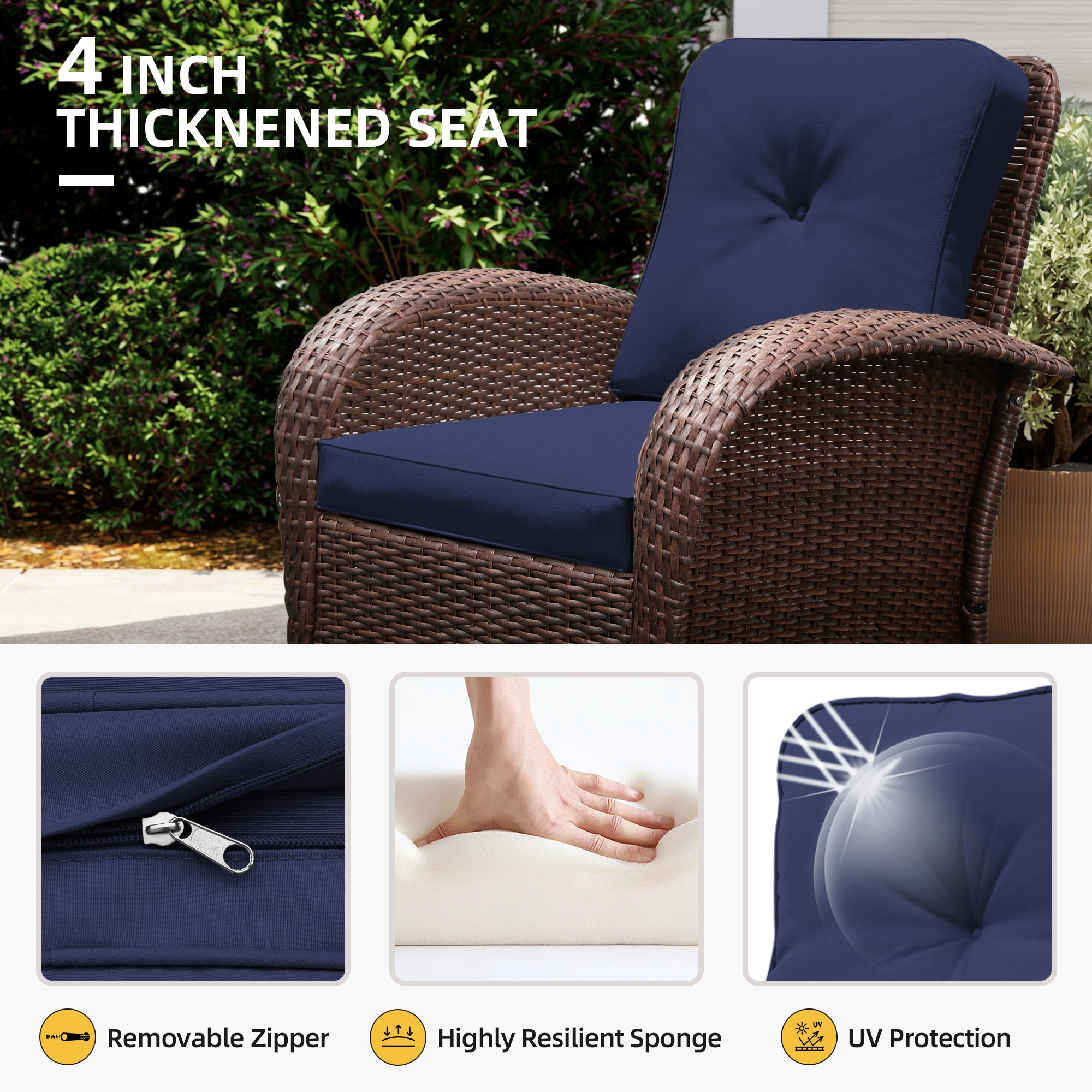 UPHA Y9DK-NAVYBLUE Patio-Chairs - View #4