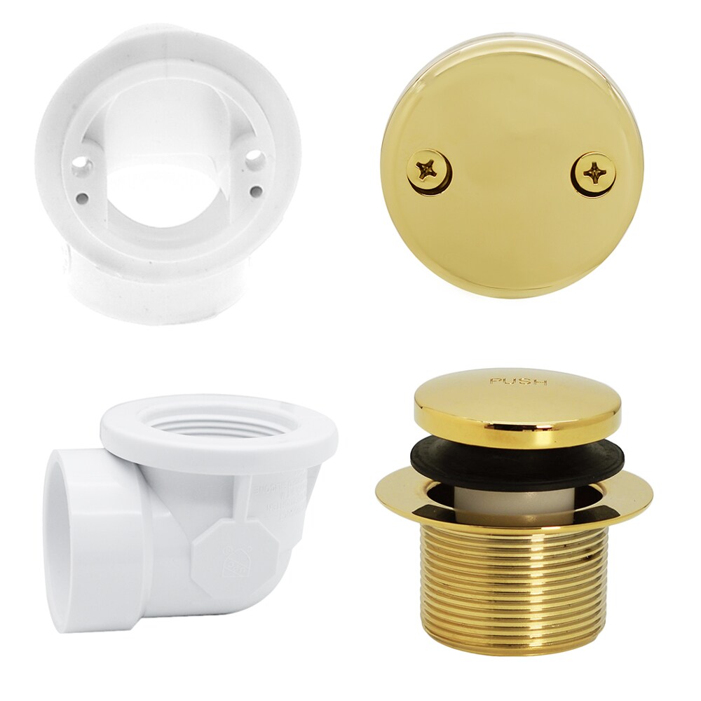 WESTBRASS D532-01 Tip Toe Sch. 40 PVC Plumber's Pack with Two-hole Elbow In Polished Brass