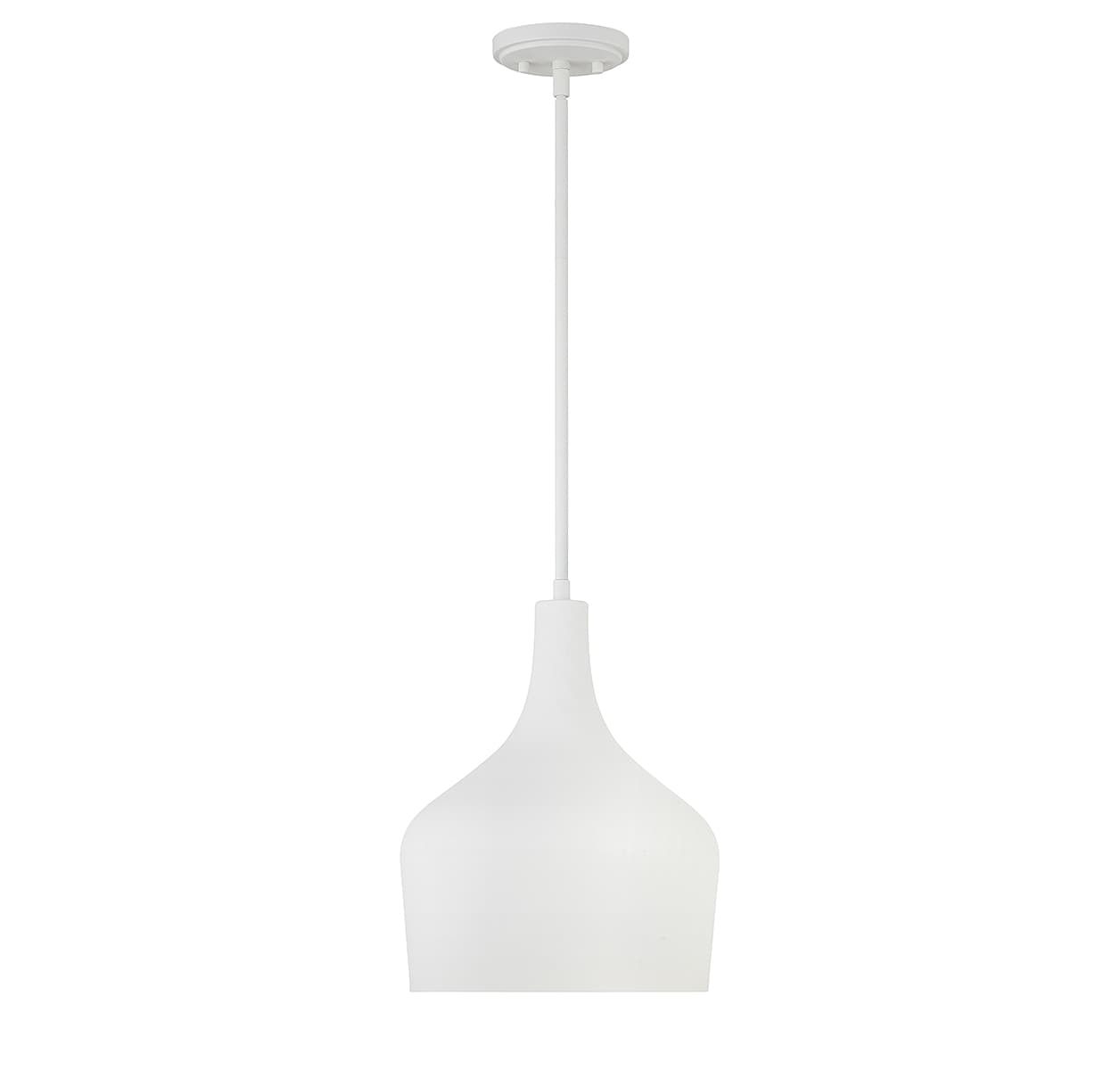 Meridian Lite Trends M70020BQW Meridian Bisque White Modern/contemporary Bell Medium Hanging Pendant light
