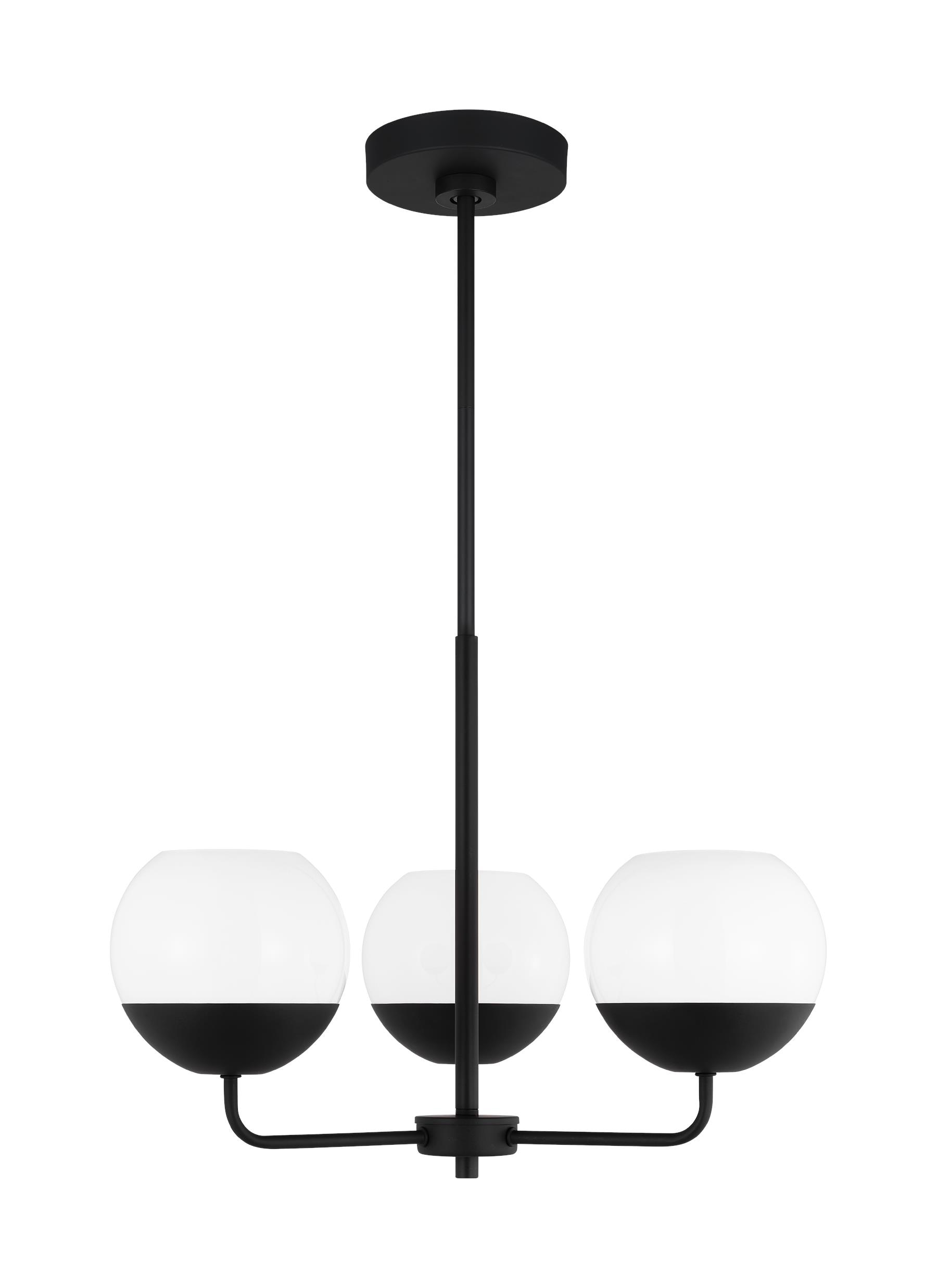 Generation Lighting 3168103EN3-112 Alvin 3 -Light Black Modern/contemporary For Use in Dining Rooms, Foyers, Kitchens, Living Rooms Chandelier