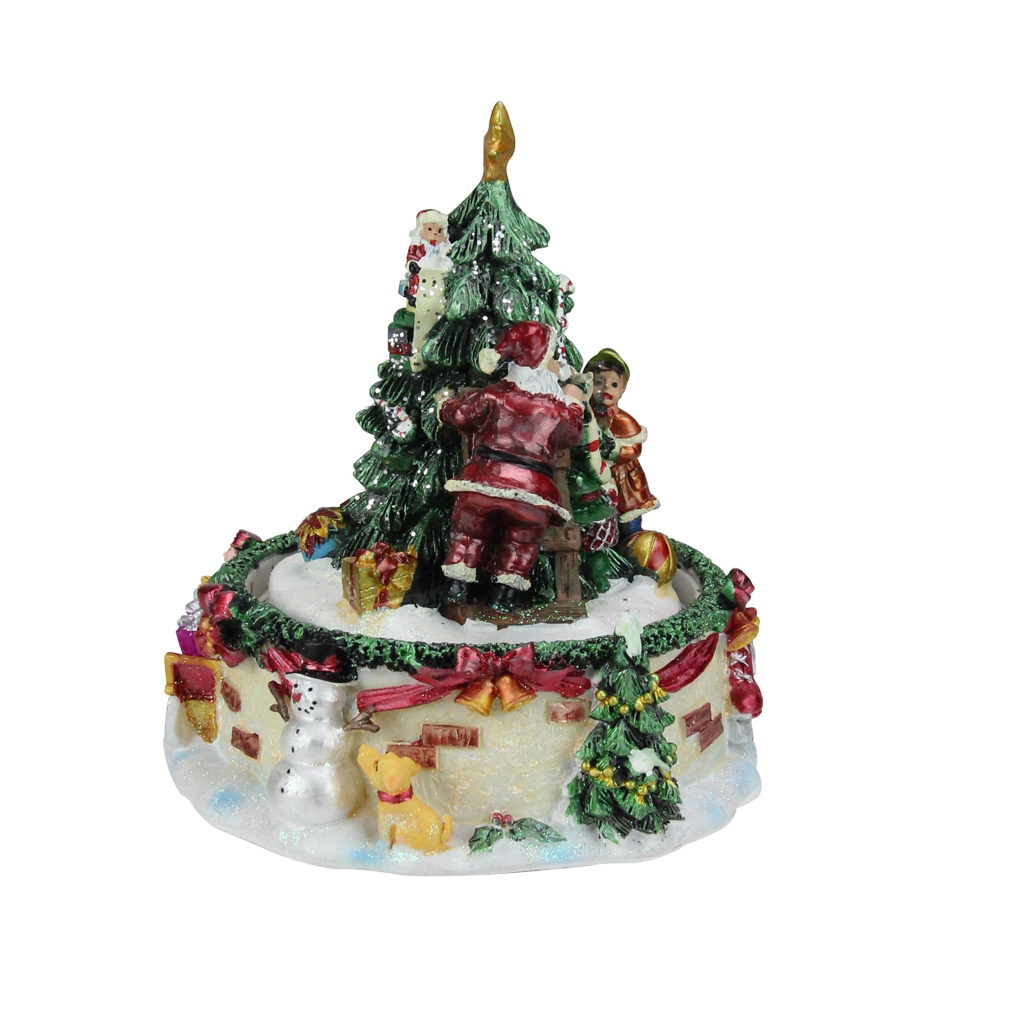 Northlight Musical Rotating Santa Claus and Christmas Tree Tabletop ...