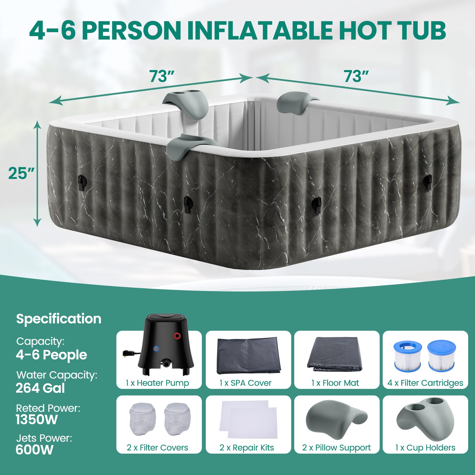 MOONCOOL TUB-F6WLZB20-A1-LS03 spas - View #7