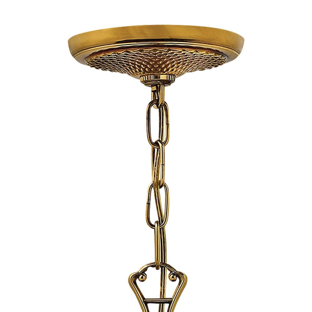 Elegant Burnished Brass 7-Light Chandelier with Ivory Silk Shades