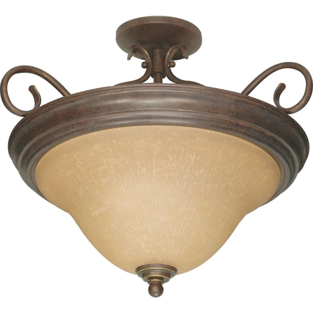  LW-SC527458 3-Light 18.5-in Sonoma Bronze and Champagne Semi-Flush mount light