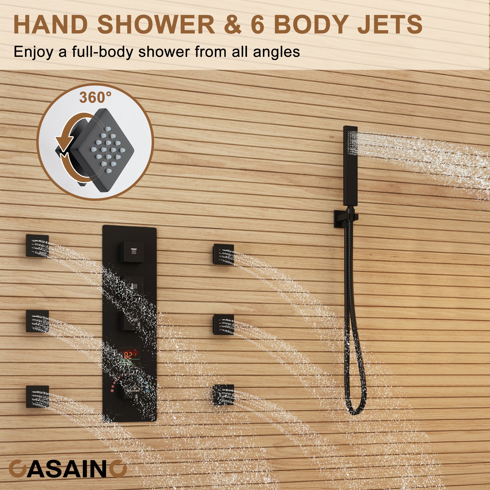 CASAINC KCHS0017-12MB Showerhead-Bar-Panels - View #8