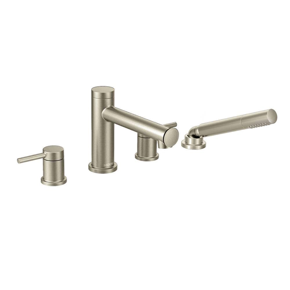 Contemporary Gold Deck Mounted Faucet with Handshower