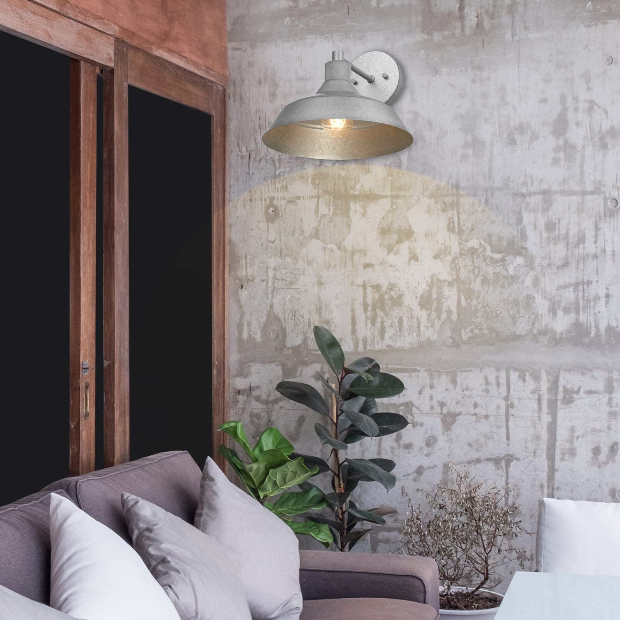 Globe Electric 44840 11.03-in W 1 -Light Matte Gray Farmhouse Wall Sconce