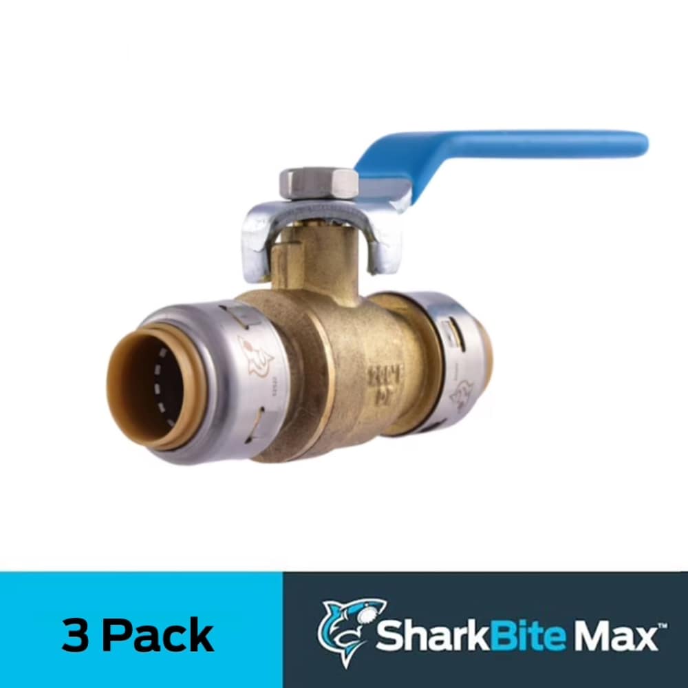 SharkBite UR22222Z3 1/2-in Push-to-connect Brass Ball Valve 3 -Pack