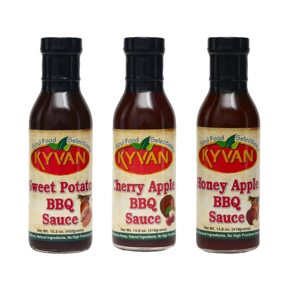 KYVAN Premium Natural BBQ Sauce, 15 oz (Pack of 3), Gluten-Free, No High Fructose Corn Syrup, Versatile Flavor for Chicken, Pork, Beef, Seafood -  KBBQS3