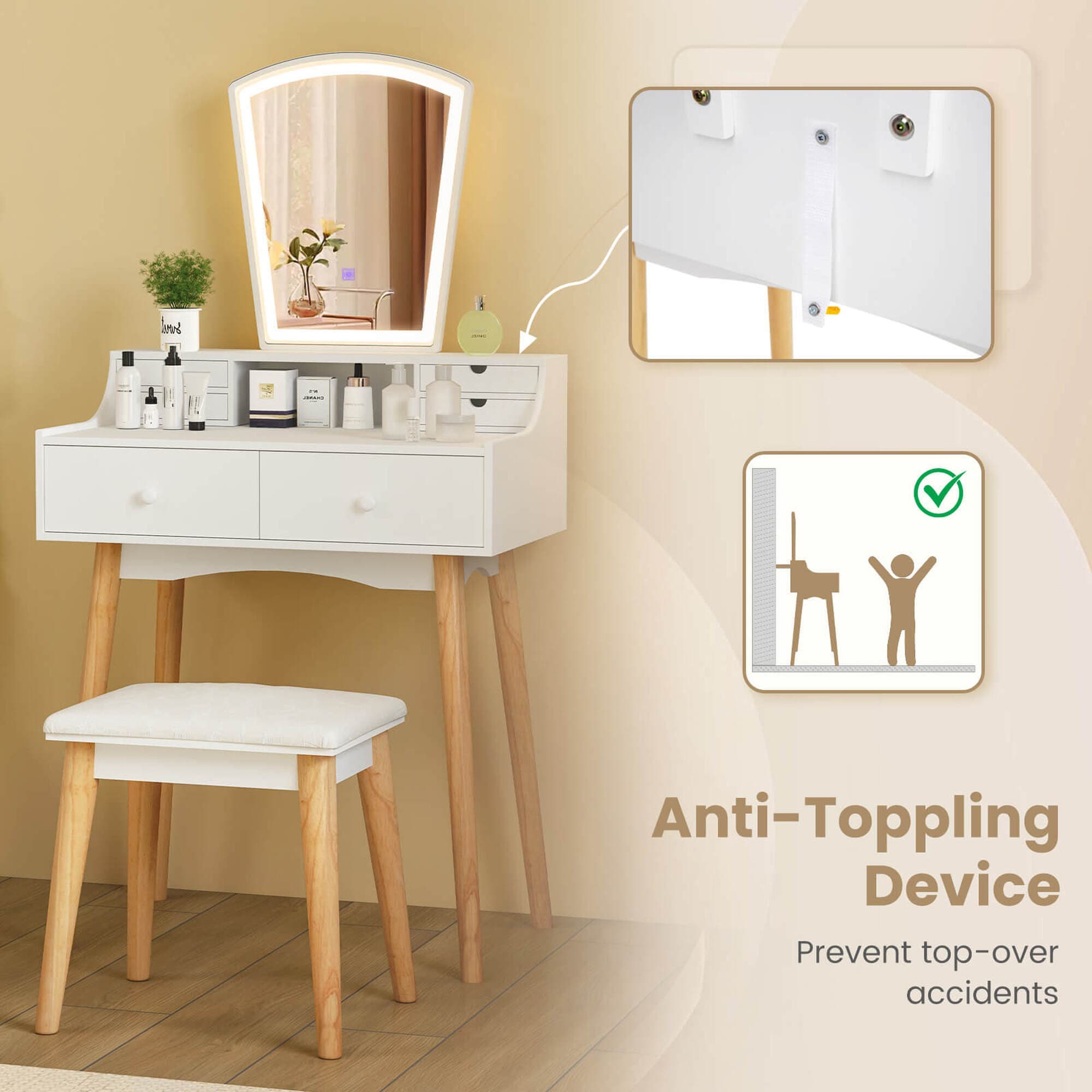 Costway HCST04824 Bedroom-Vanities - View #3