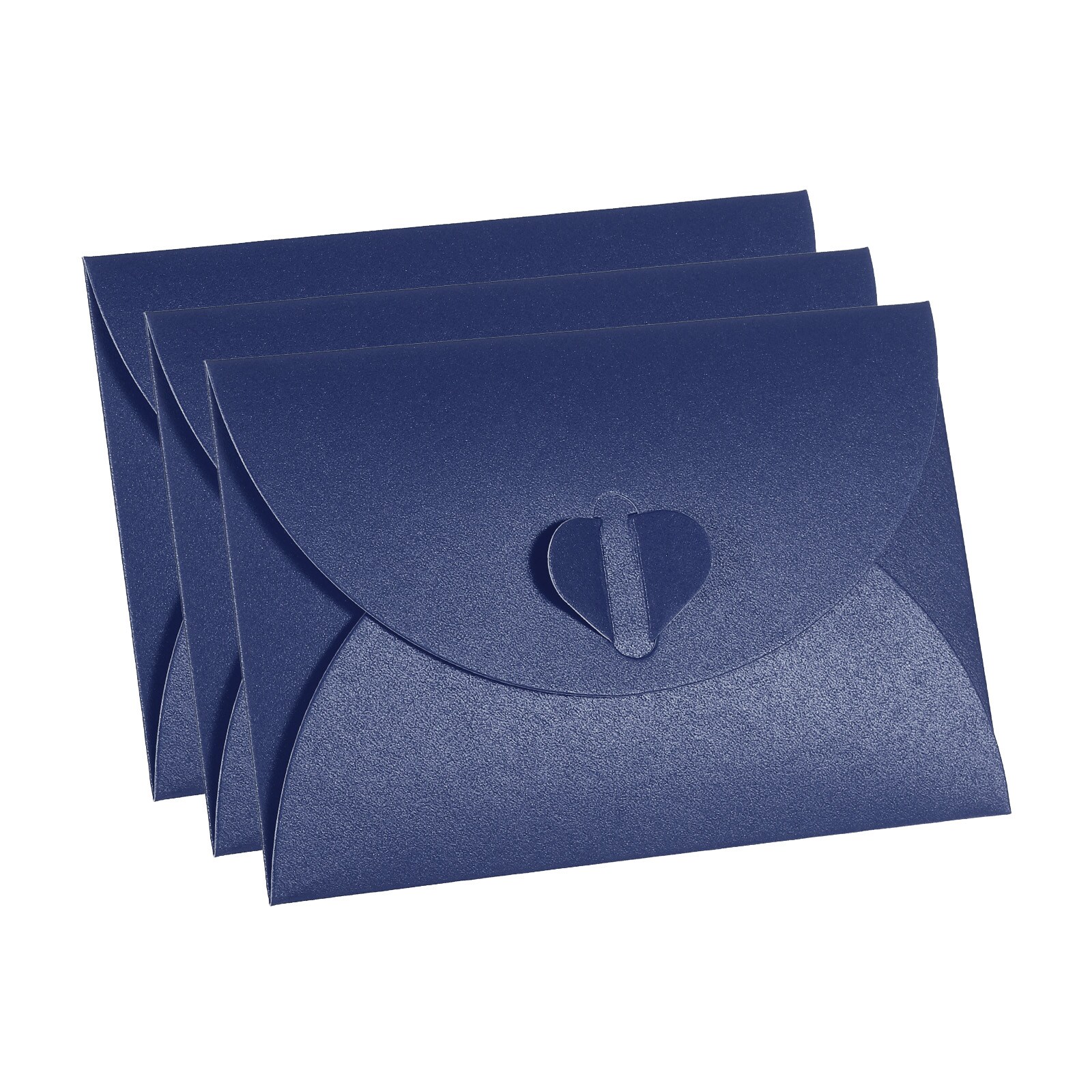 Unique Bargains Gift Card Envelopes 12pcs Heart Shaped Clasp Small Gift Cards Holder Mini Envelope for Birthdays Weddings Dark Blue