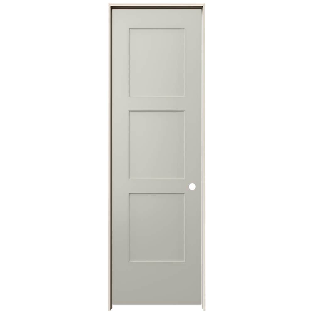 JELD-WEN LOWOLJW235300724 24-in x 80-in Ash Hollow core 3-panel equal Left hand Smooth Prefinished Molded composite Flat Jamb Single Prehung Interior Door