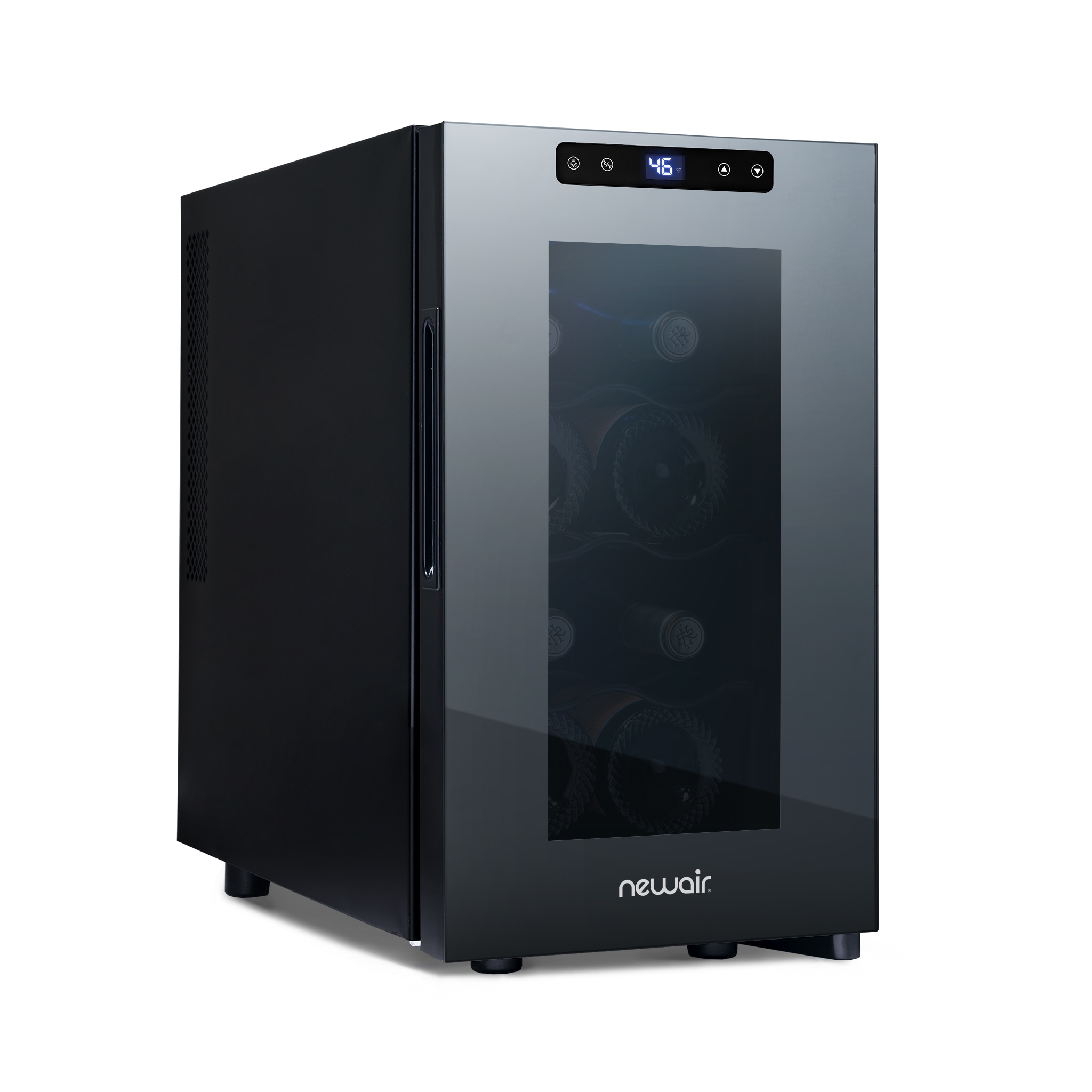 NewAir NWC08TBK00 10.2-in W 8 -Bottles Black Freestanding Indoor Wine Cooler