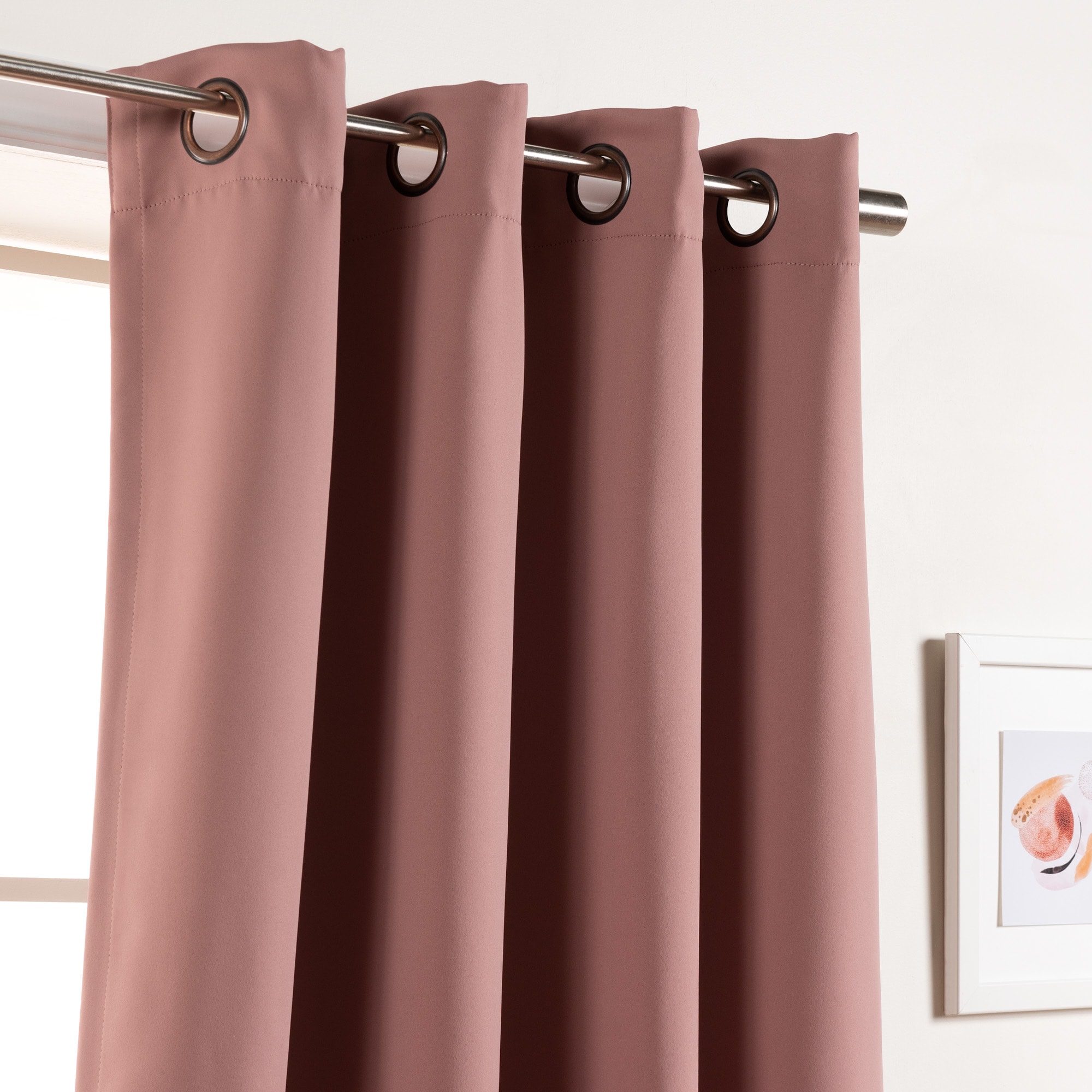 Best Home Fashion 84-in Mauve Blackout Grommet Curtain Panel Pair in ...