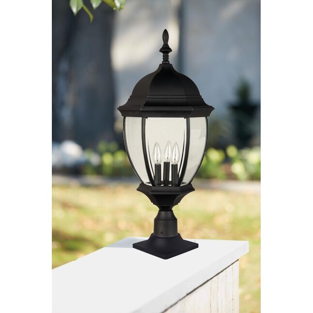 Craftmade Bent Glass 180-Watt 26.4-in Textured Matte Black Traditional Post Light Craftmade Bent Glass 180-Watt 26.4-in Textured Matte Black Traditional Post Light
