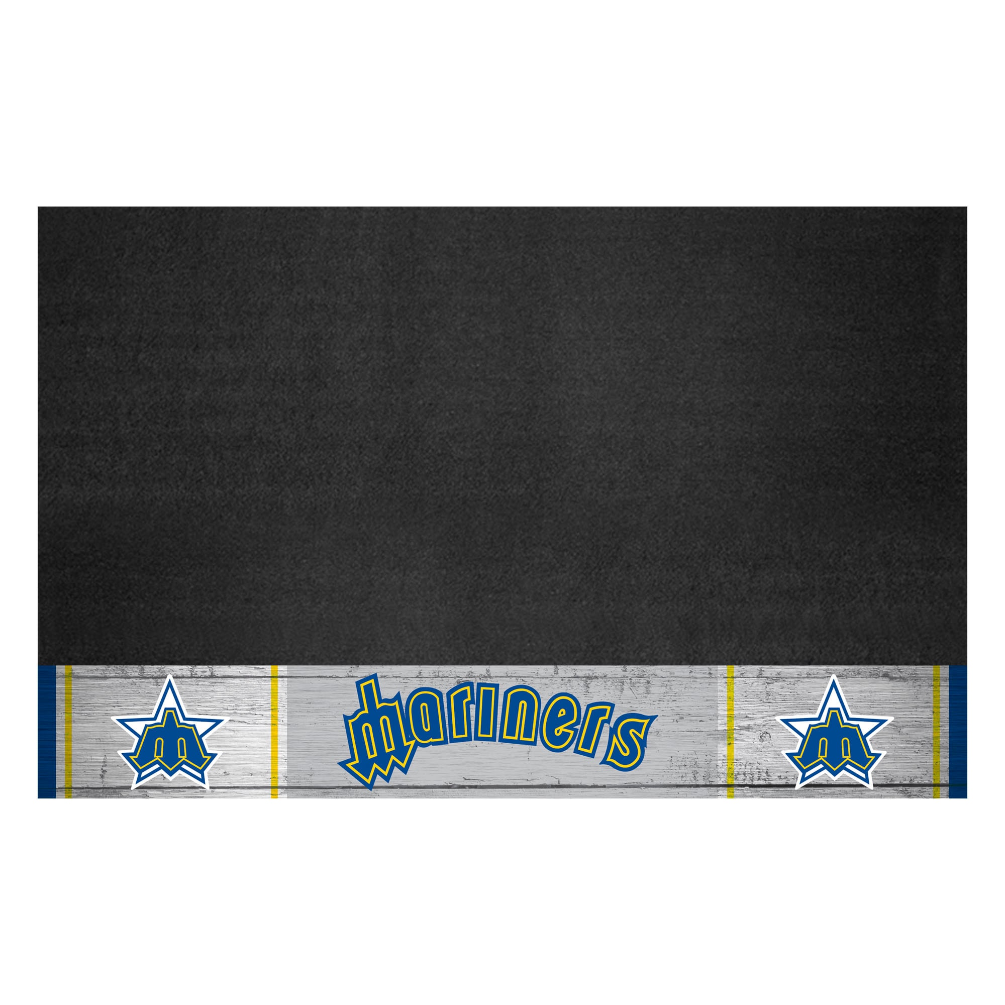 FANMATS 2120 Seattle Mariners MLB Retro Grill Mat Black Vinyl Rectangular Grill Mat
