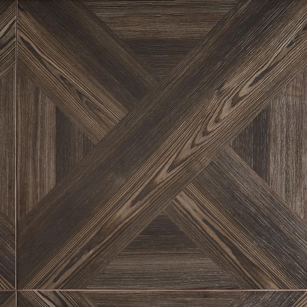Teakwood 24" x 24" Matte Brown Porcelain Floor and Wall Tile