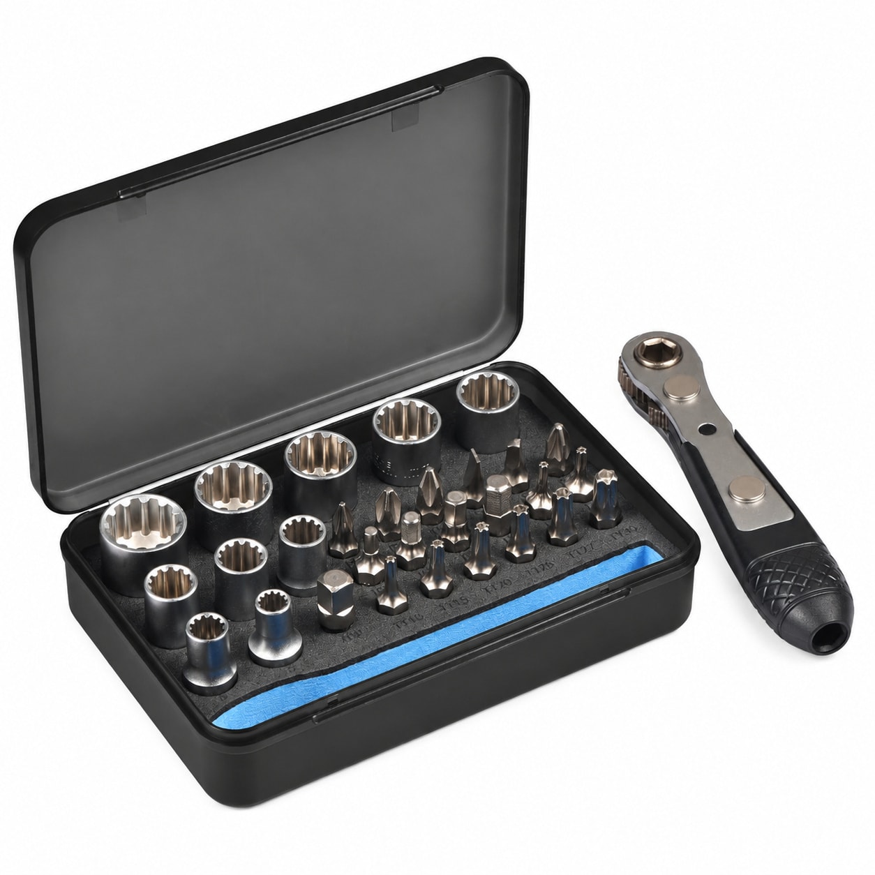Avid Power Mini Ratchet Bit Set Right Angle 133 In 1 S2 Steel 36 Tooth Gear Wrench For Tight Spaces