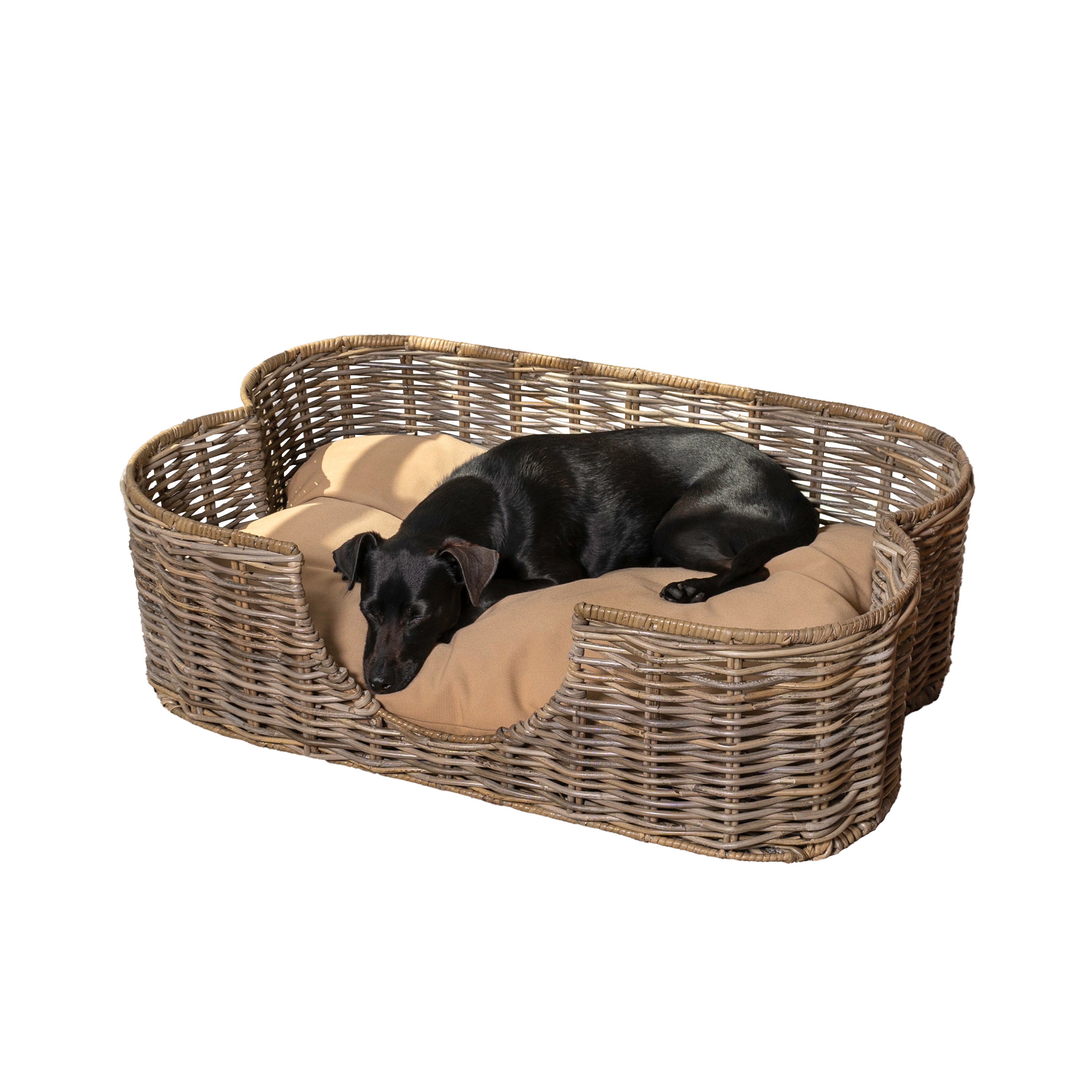 The Licker Store DBD1003A Rectangular Kubu Gray Polyester Bolster Dog/Cat Bed ( Large )