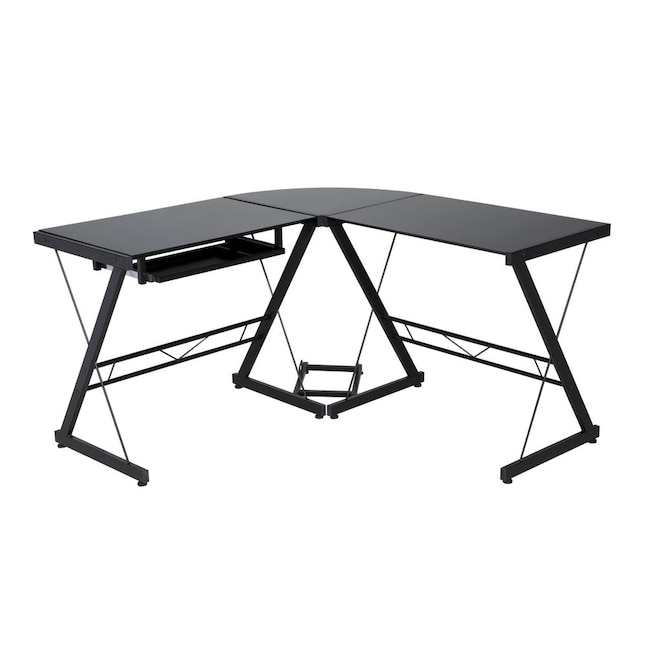 OneSpace 51-in Black Modern/Contemporary L-shaped Desk in the Desks ...