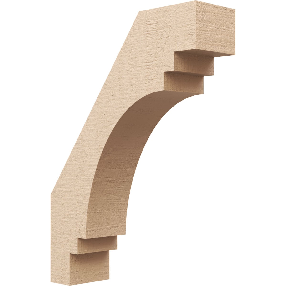 Ekena Millwork BRCUR05X18X24PECRCPR 5-in x 24-in x 18-in Primed Urethane Pescadero Rough Cedar TimberThane Knee Brace