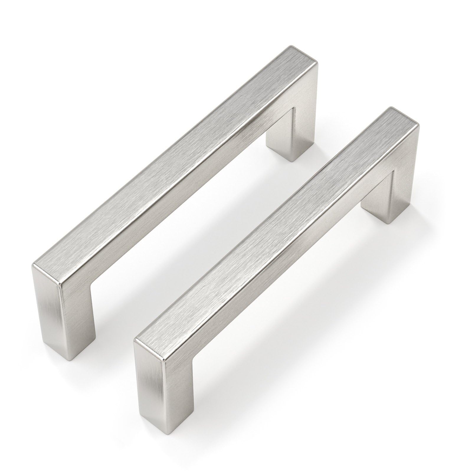LILILIAN FMY  20 Pack Three and Three Quarter Inch Brushed Nickel Cabinet Pulls Square Drawer Handles Silver Kitchen Hardware Cupboard Dresser