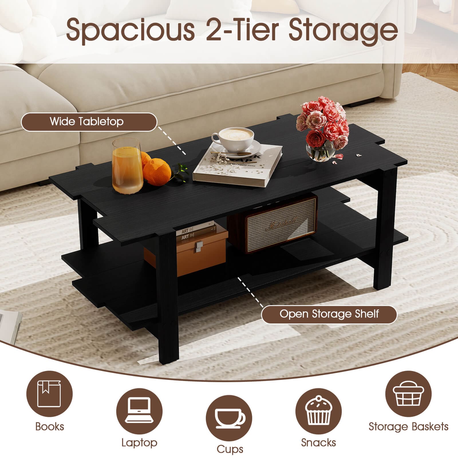 Costway HCST08299 Coffee-Tables - View #3