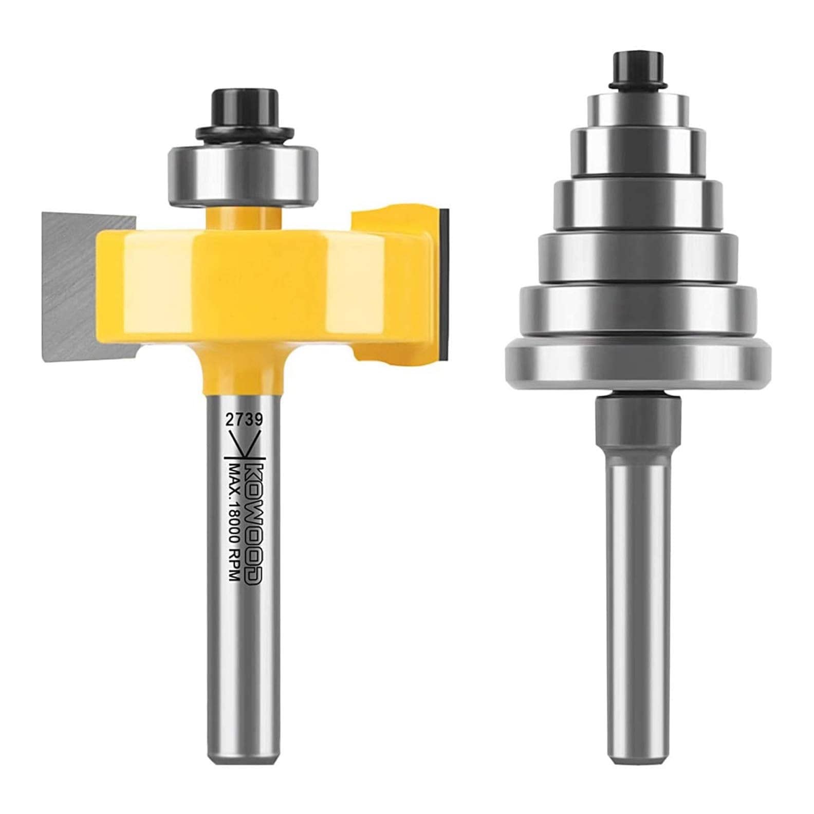 SenQWFa Rabbet Router Bit Set with One Quarter Inch Shank and Seven Bearings for Adjustable Depth Woodworking durable home #LDC0824C016