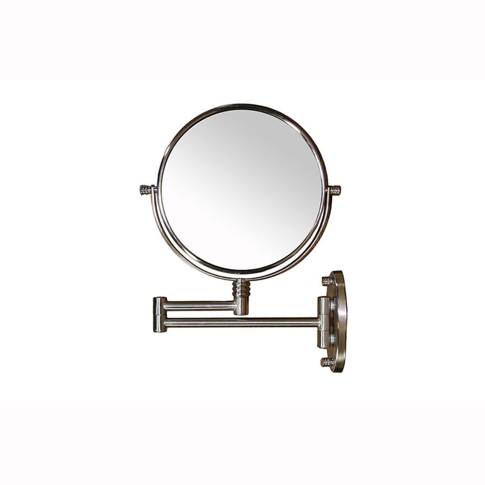 ORE International MGK806-7 10-in W x 13.5-in H Round Chrome Framed Vanity Mirror