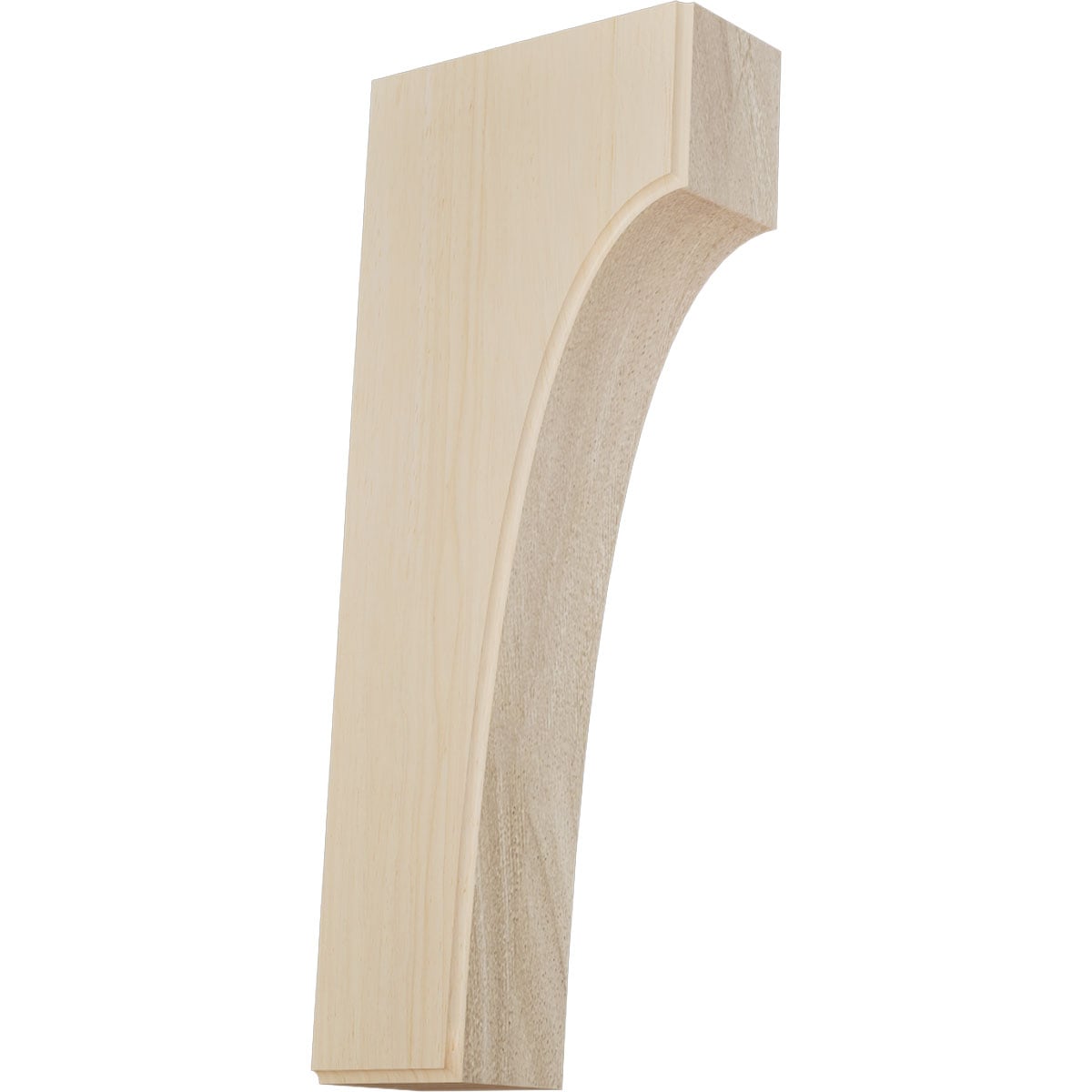 Ekena Millwork BKTW02X04X10CVRW Clarksville 1-3/4-in x 4-in x 10-in Rubberwood Brown Wood Standard bracket