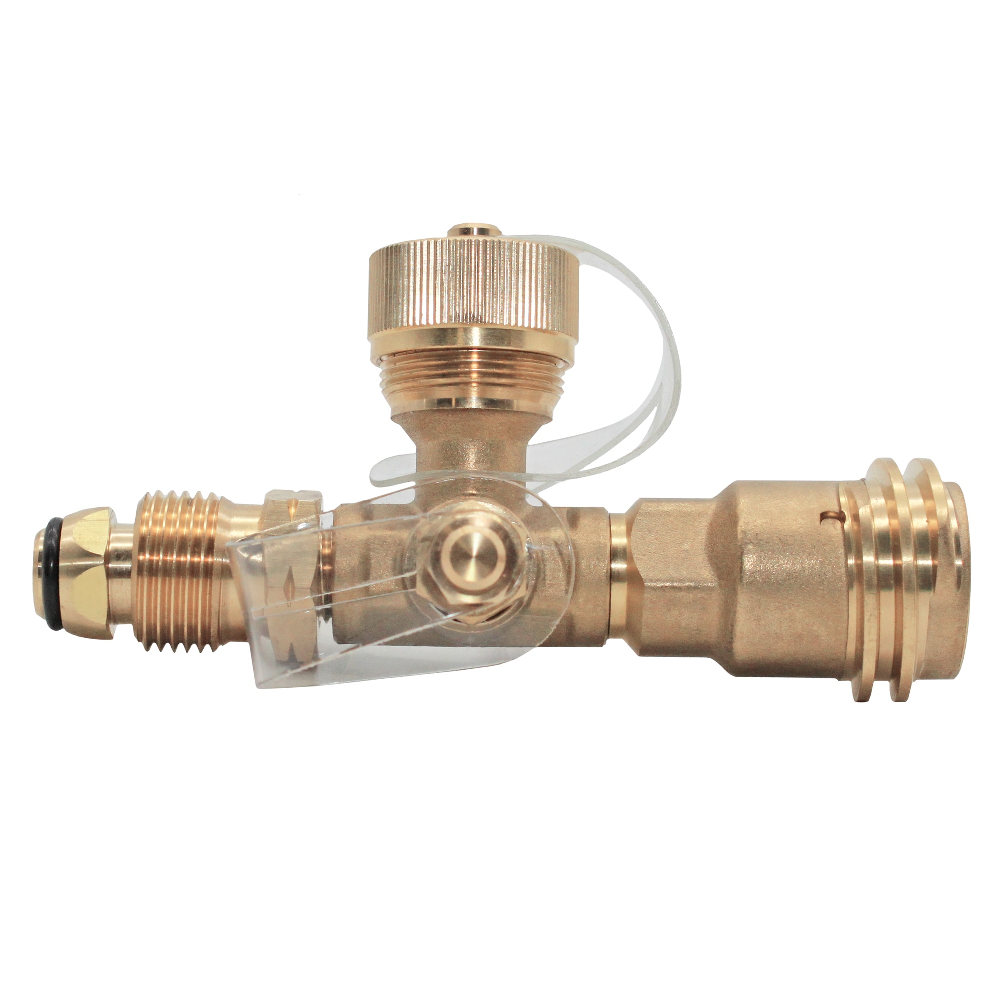 Flame King RV-COMBO1 4-Port Tee Propane Adapter POL Inlet Brass Propane tank adapter